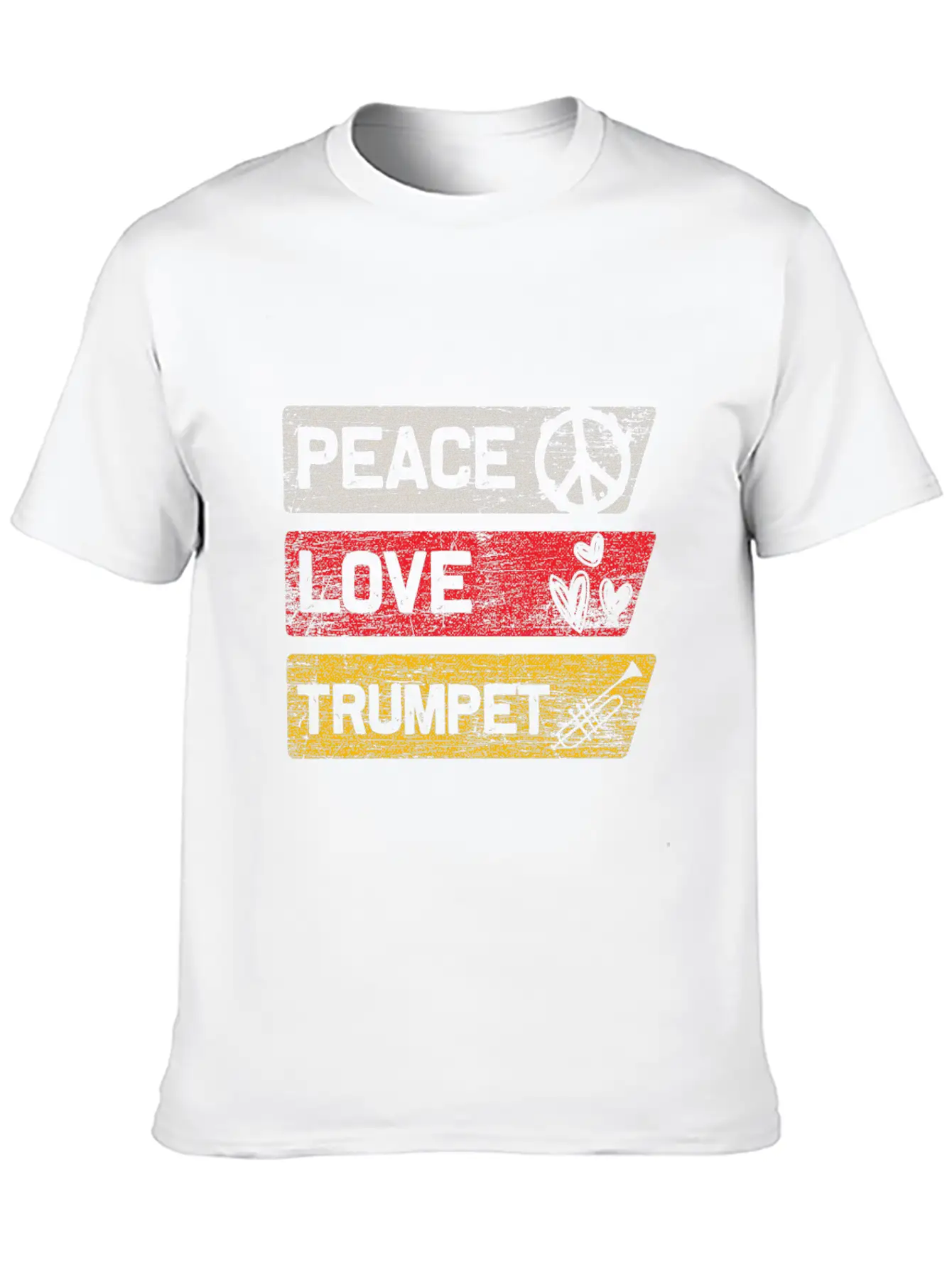 Peace Love Trumpet Lightweight Cotton T-Shirt – Daily Comfort Graphic Shirt