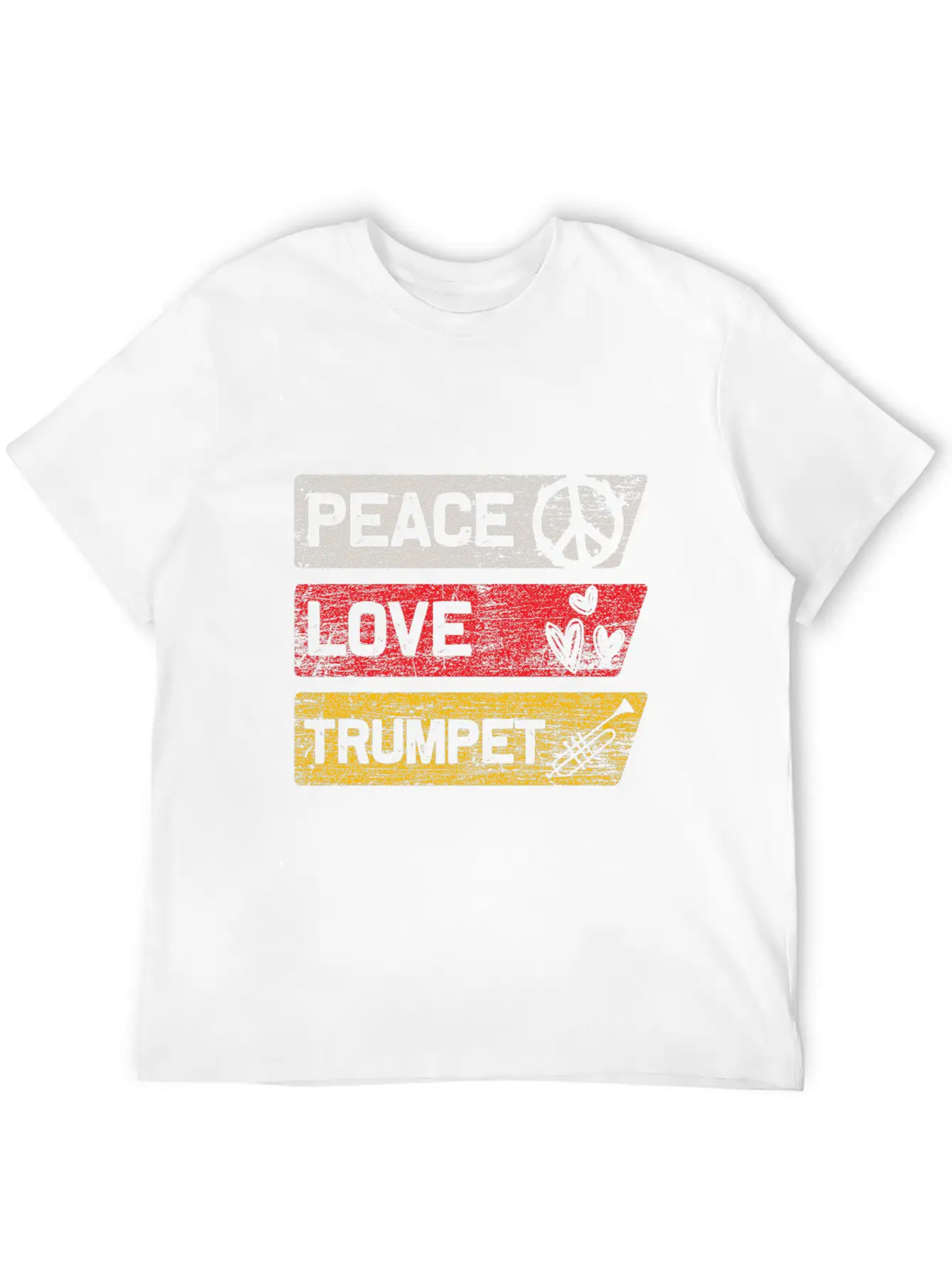 Peace Love Trumpet Lightweight Cotton T-Shirt – Daily Comfort Graphic Shirt