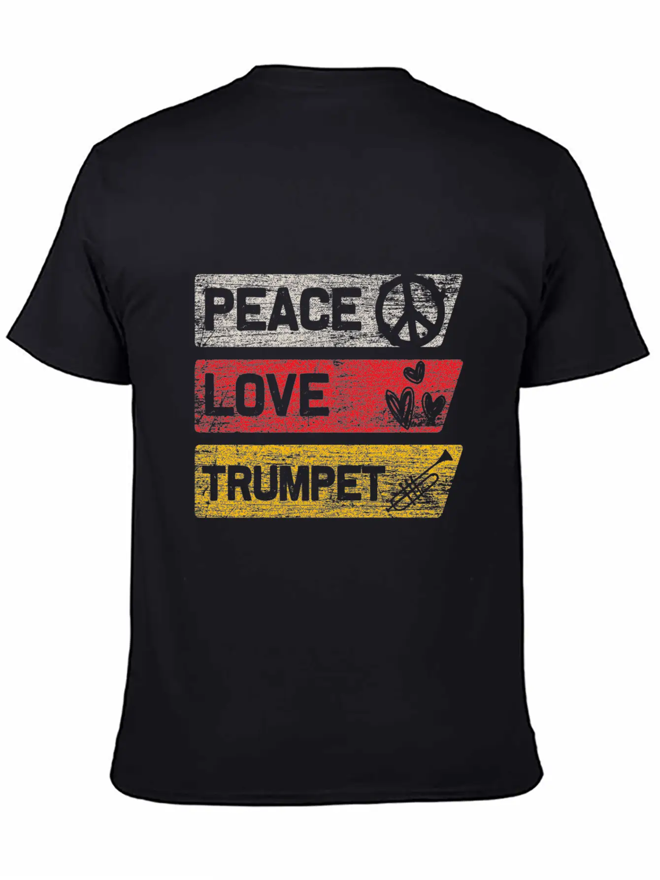 Peace Love Trumpet Lightweight Cotton T-Shirt – Daily Comfort Graphic Shirt