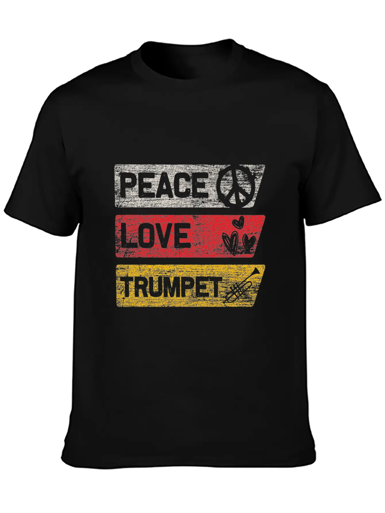 Peace Love Trumpet Lightweight Cotton T-Shirt – Daily Comfort Graphic Shirt