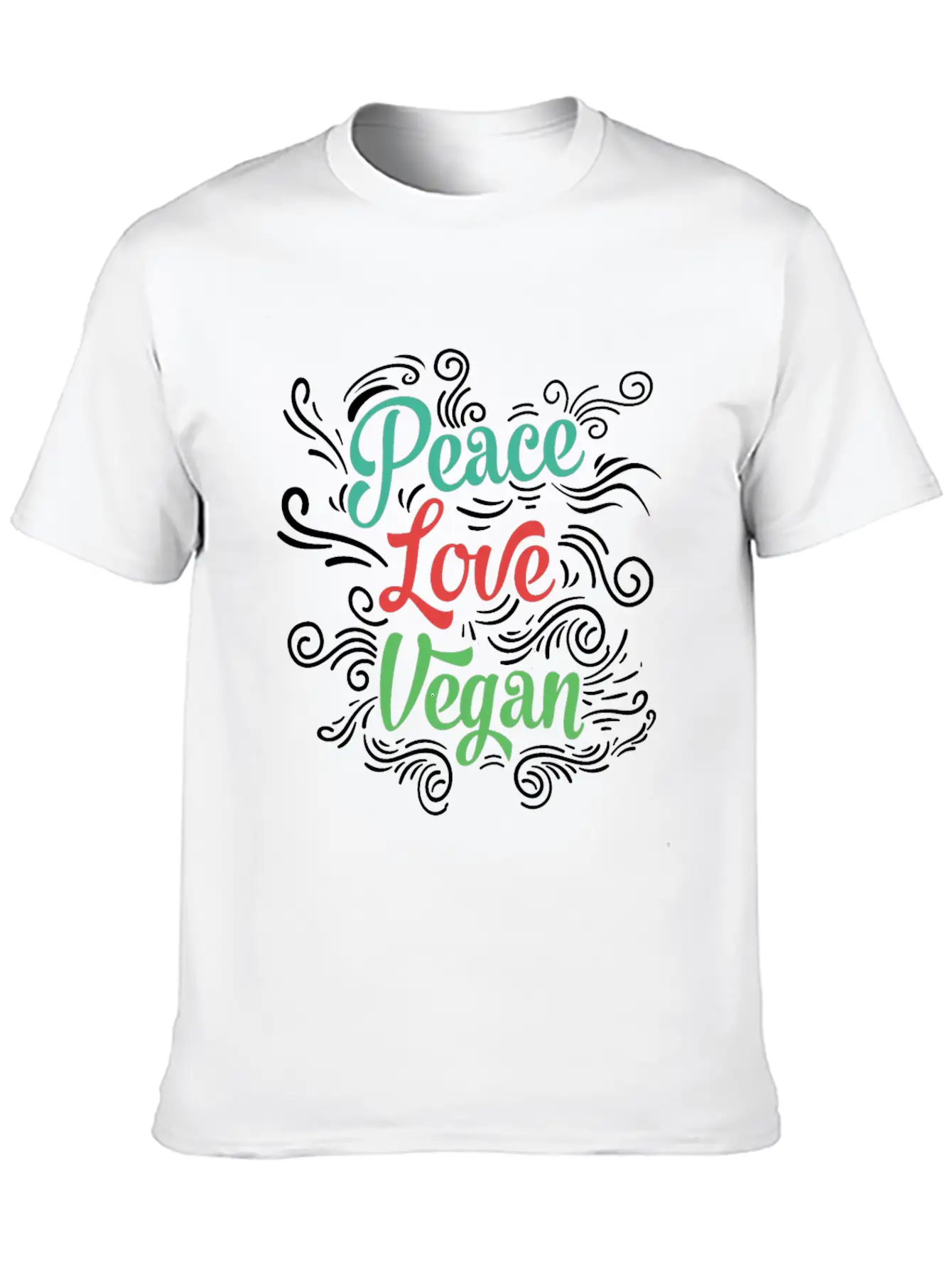 Peace Love Vegan Unisex Casual T-Shirt – Clean Design For Daily Comfort