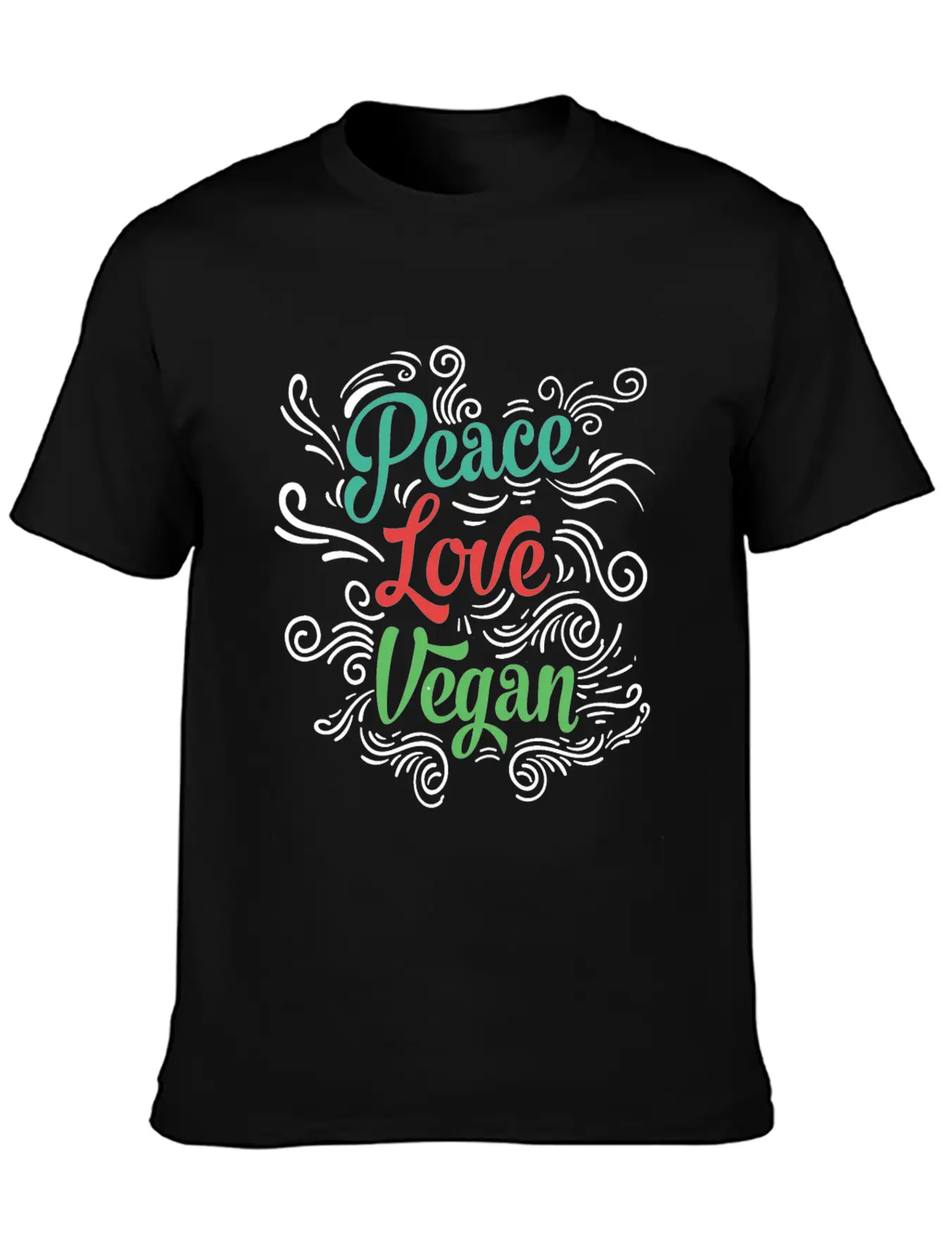 Peace Love Vegan Unisex Casual T-Shirt – Clean Design For Daily Comfort