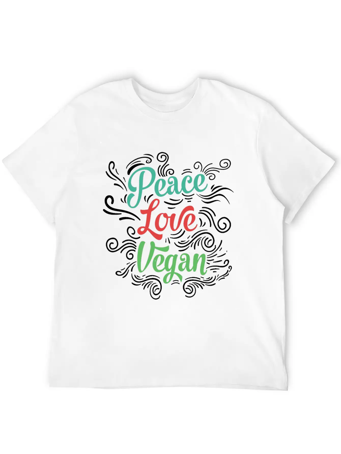 Peace Love Vegan Unisex Casual T-Shirt – Clean Design For Daily Comfort
