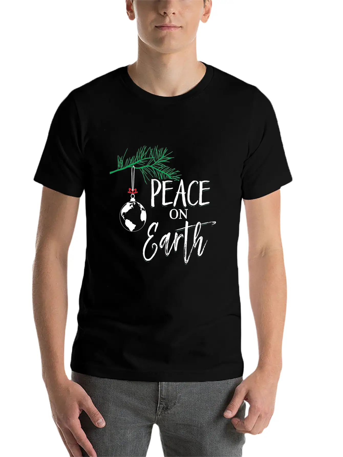 Peace On Earth Peaceful Christian Christmas Stylish Everyday T-Shirt – Unisex Basic Cotton Tee