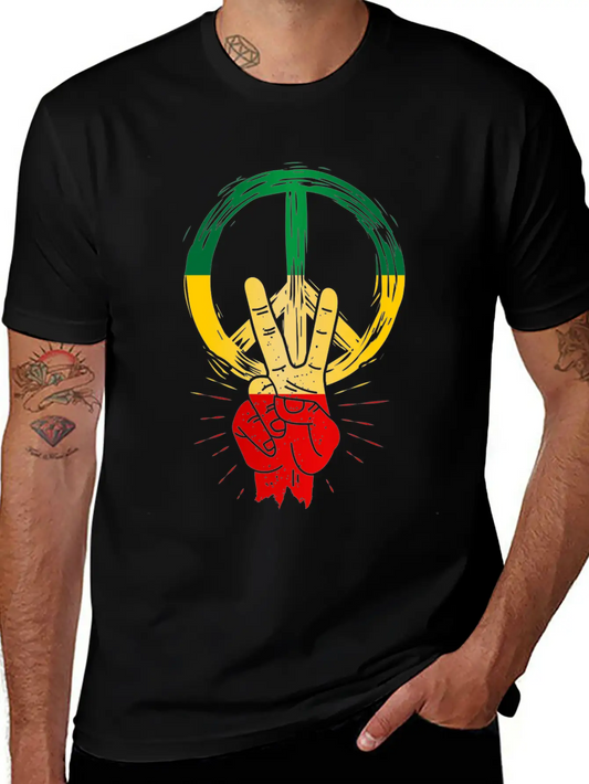 Peace Reggae Love Jamaica Rasta Music Lightweight Cotton T-Shirt – Daily Comfort Graphic Shirt