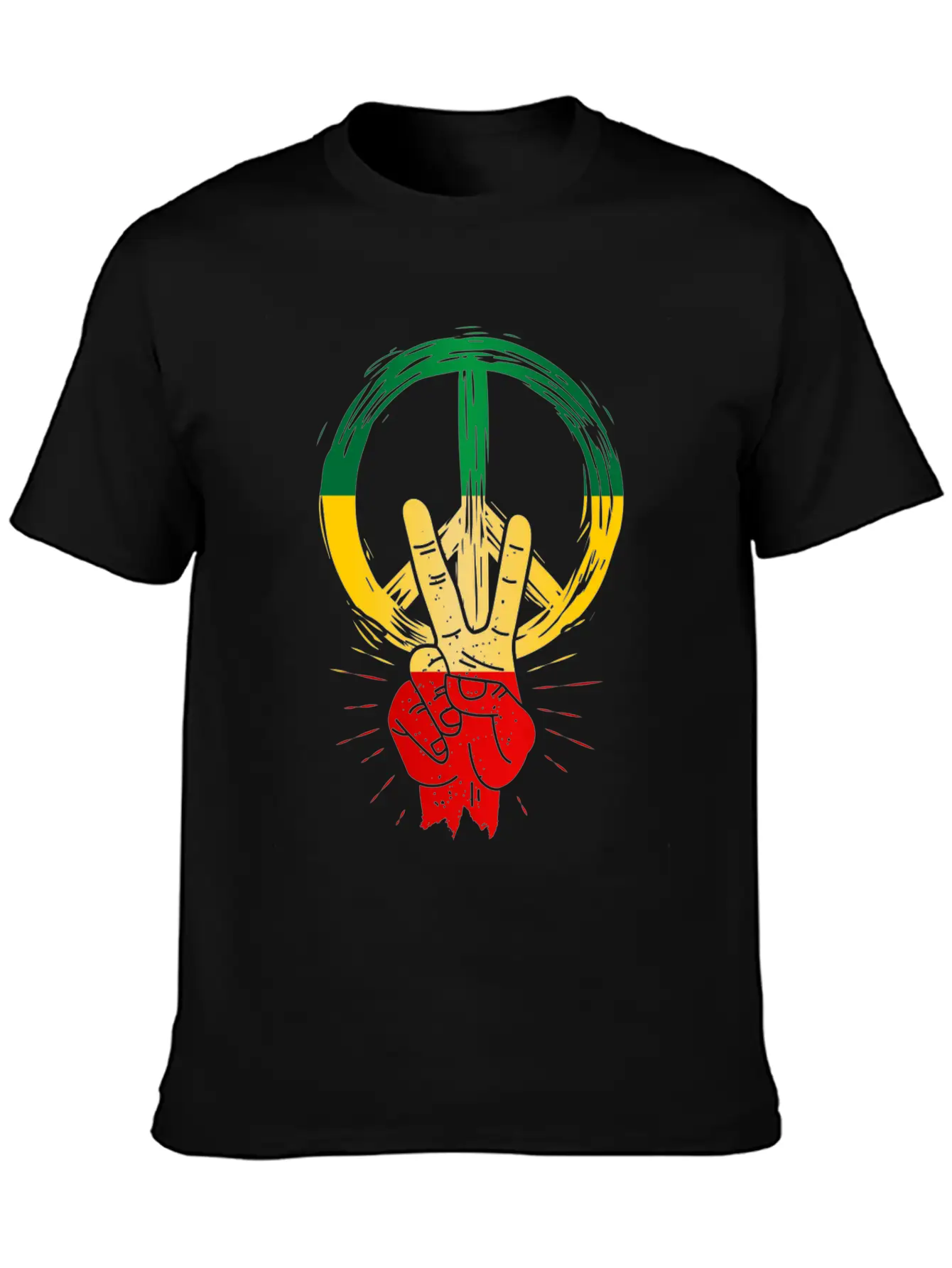 Peace Reggae Love Jamaica Rasta Music Lightweight Cotton T-Shirt – Daily Comfort Graphic Shirt