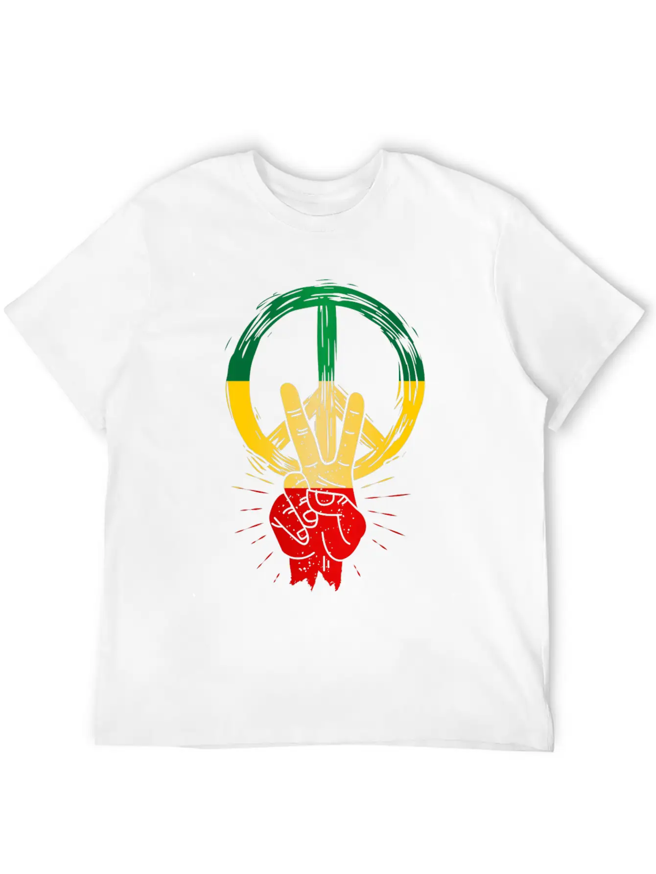 Peace Reggae Love Jamaica Rasta Music Lightweight Cotton T-Shirt – Daily Comfort Graphic Shirt