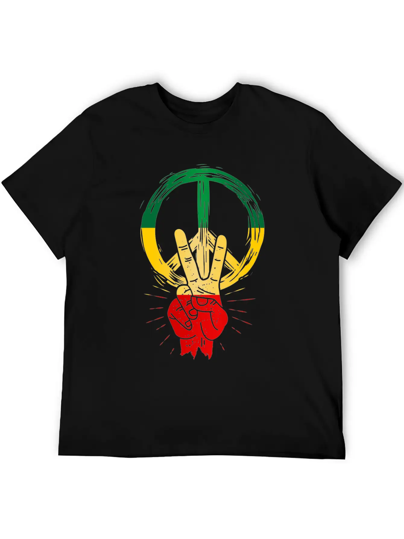 Peace Reggae Love Jamaica Rasta Music Lightweight Cotton T-Shirt – Daily Comfort Graphic Shirt