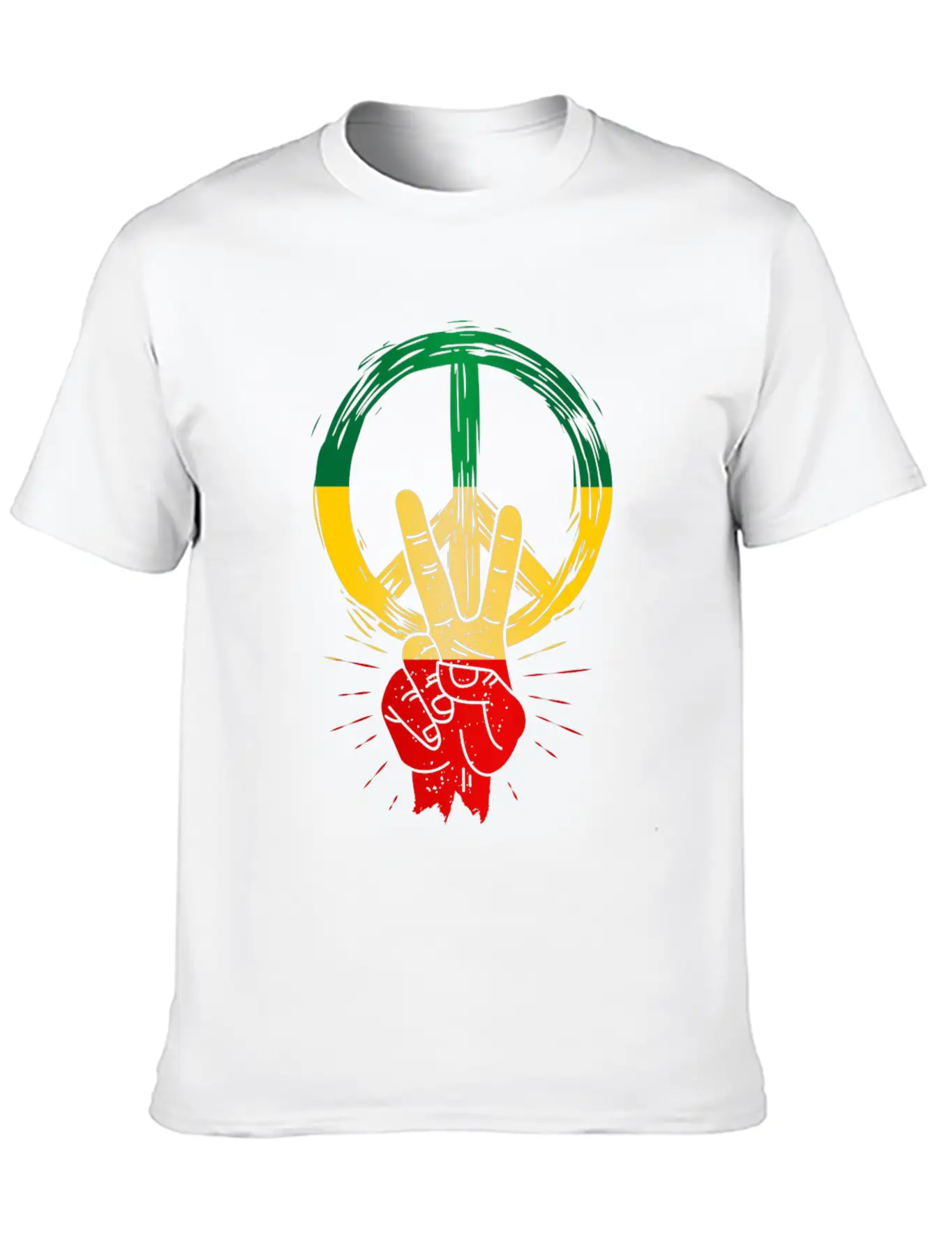 Peace Reggae Love Jamaica Rasta Music Lightweight Cotton T-Shirt – Daily Comfort Graphic Shirt