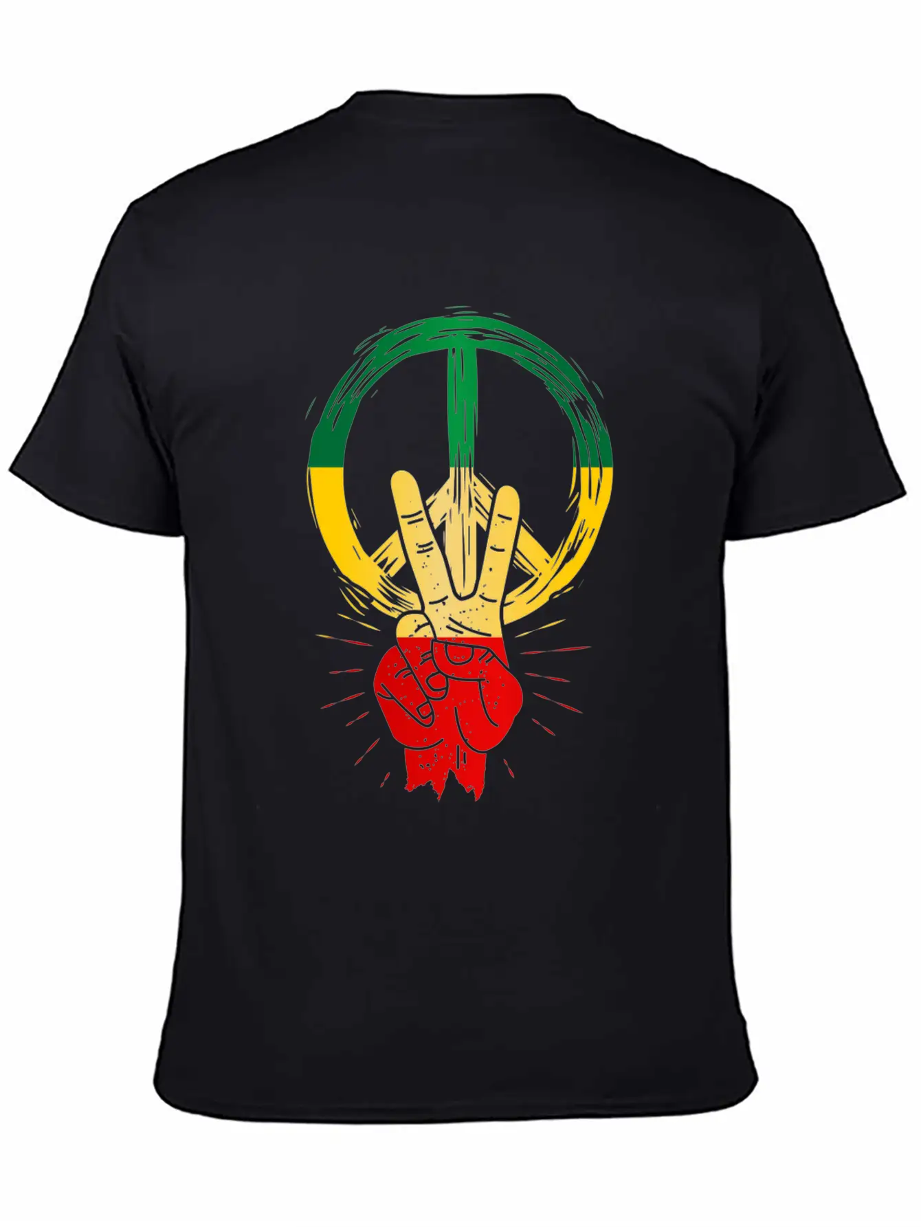 Peace Reggae Love Jamaica Rasta Music Lightweight Cotton T-Shirt – Daily Comfort Graphic Shirt