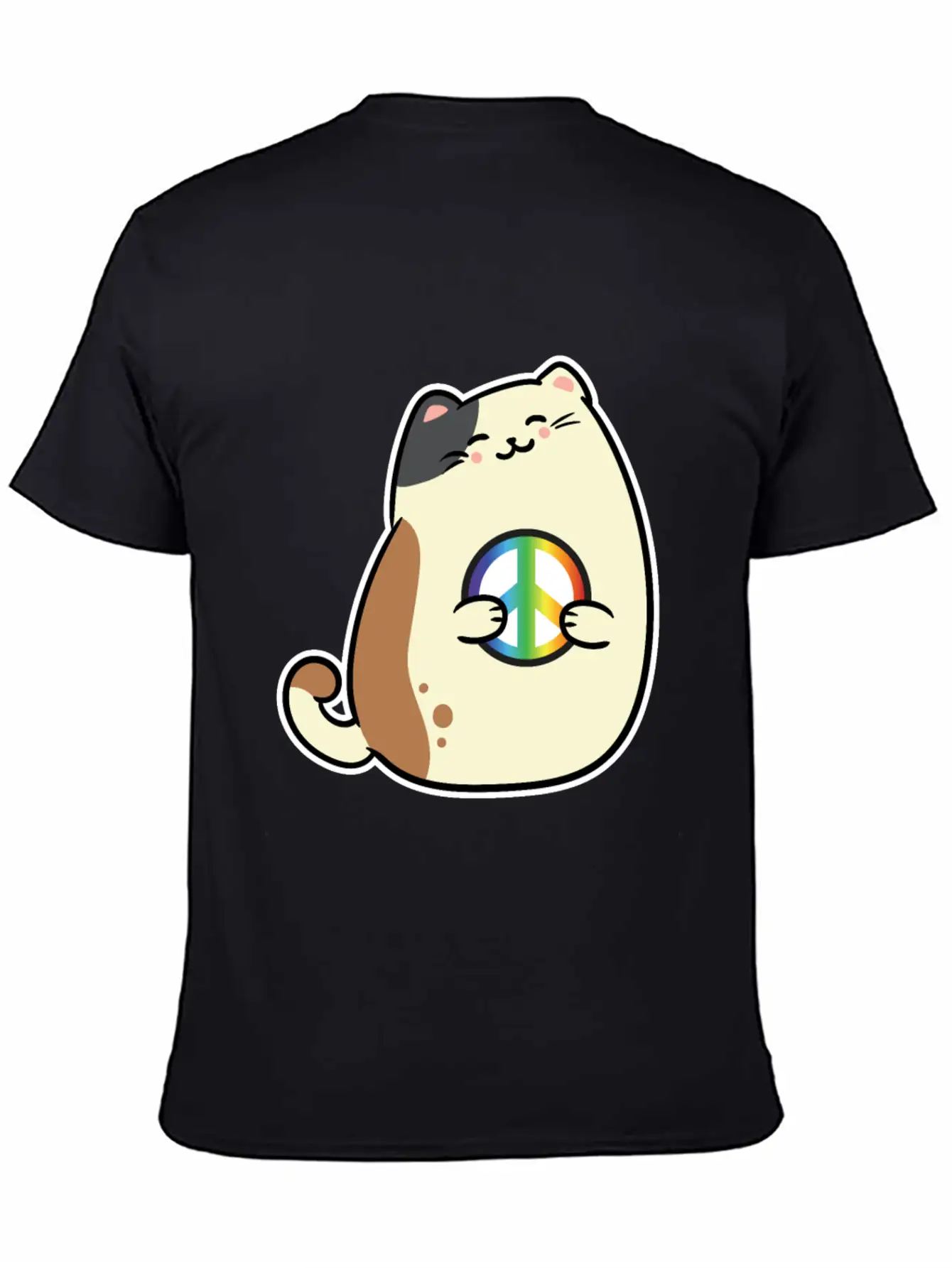 Peace Sign, Freedom, Cute Cat Modern Fit Casual T-Shirt – Clean And Versatile Design