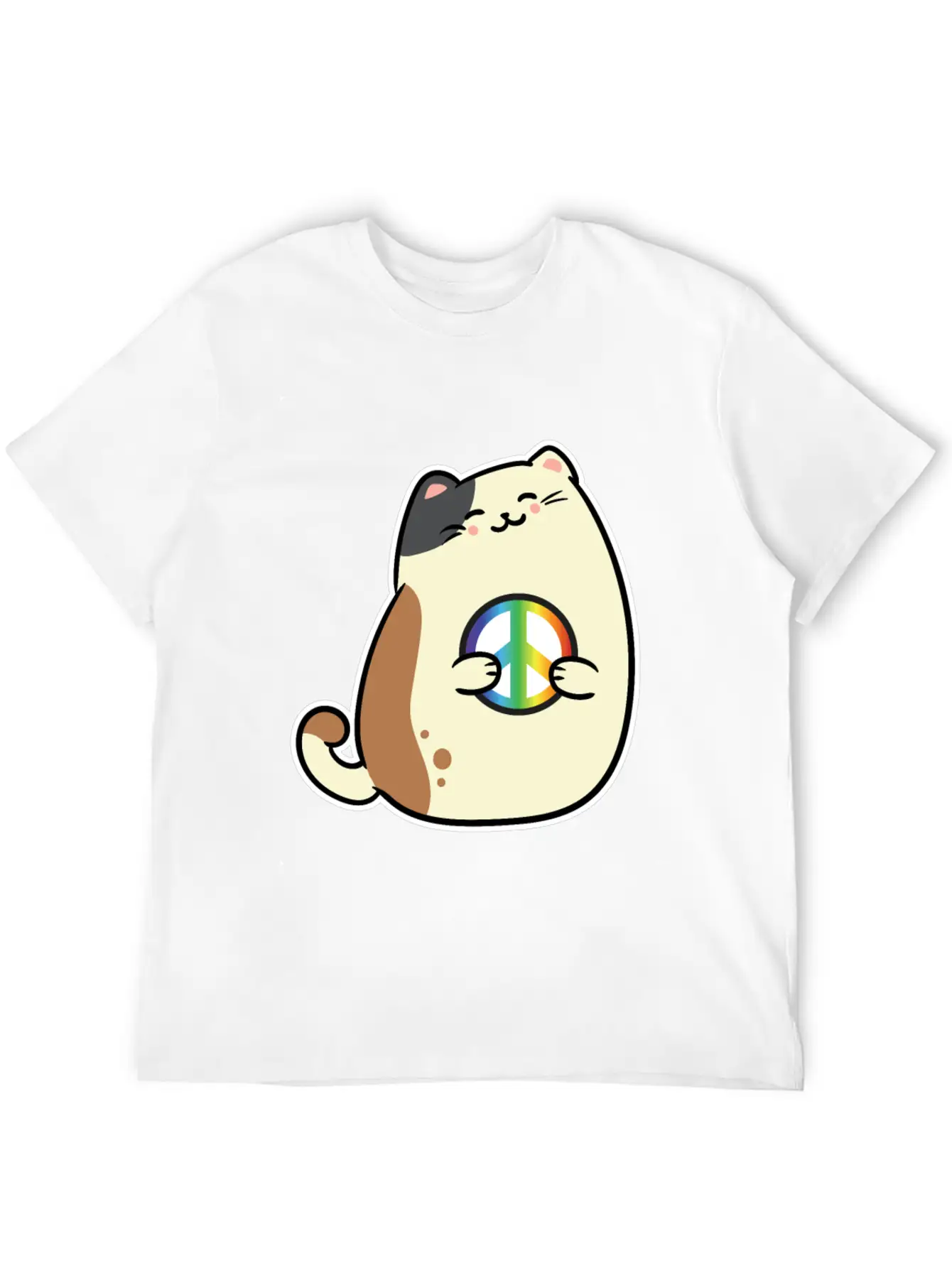 Peace Sign, Freedom, Cute Cat Modern Fit Casual T-Shirt – Clean And Versatile Design