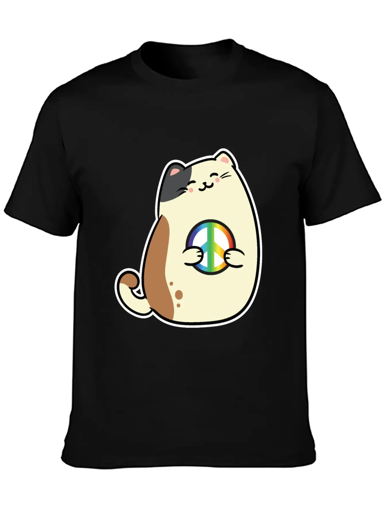 Peace Sign, Freedom, Cute Cat Modern Fit Casual T-Shirt – Clean And Versatile Design
