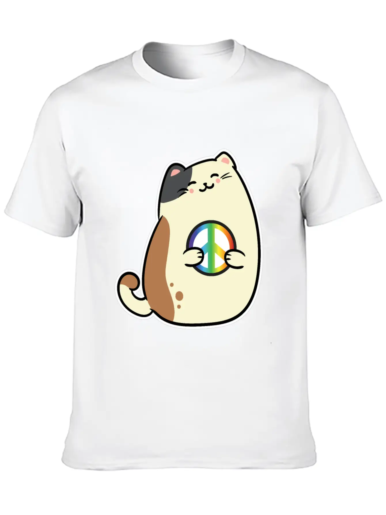 Peace Sign, Freedom, Cute Cat Modern Fit Casual T-Shirt – Clean And Versatile Design