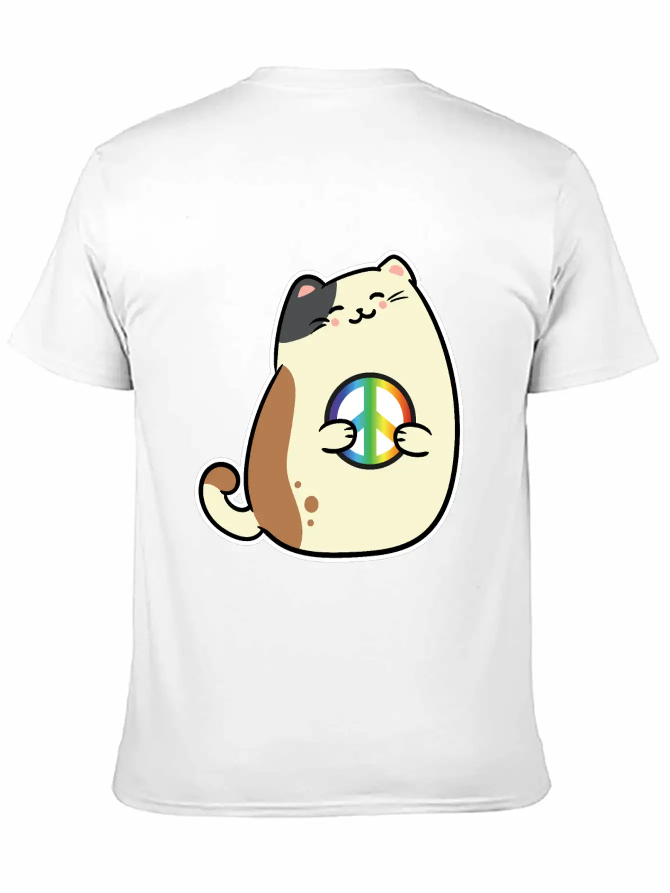 Peace Sign, Freedom, Cute Cat Modern Fit Casual T-Shirt – Clean And Versatile Design