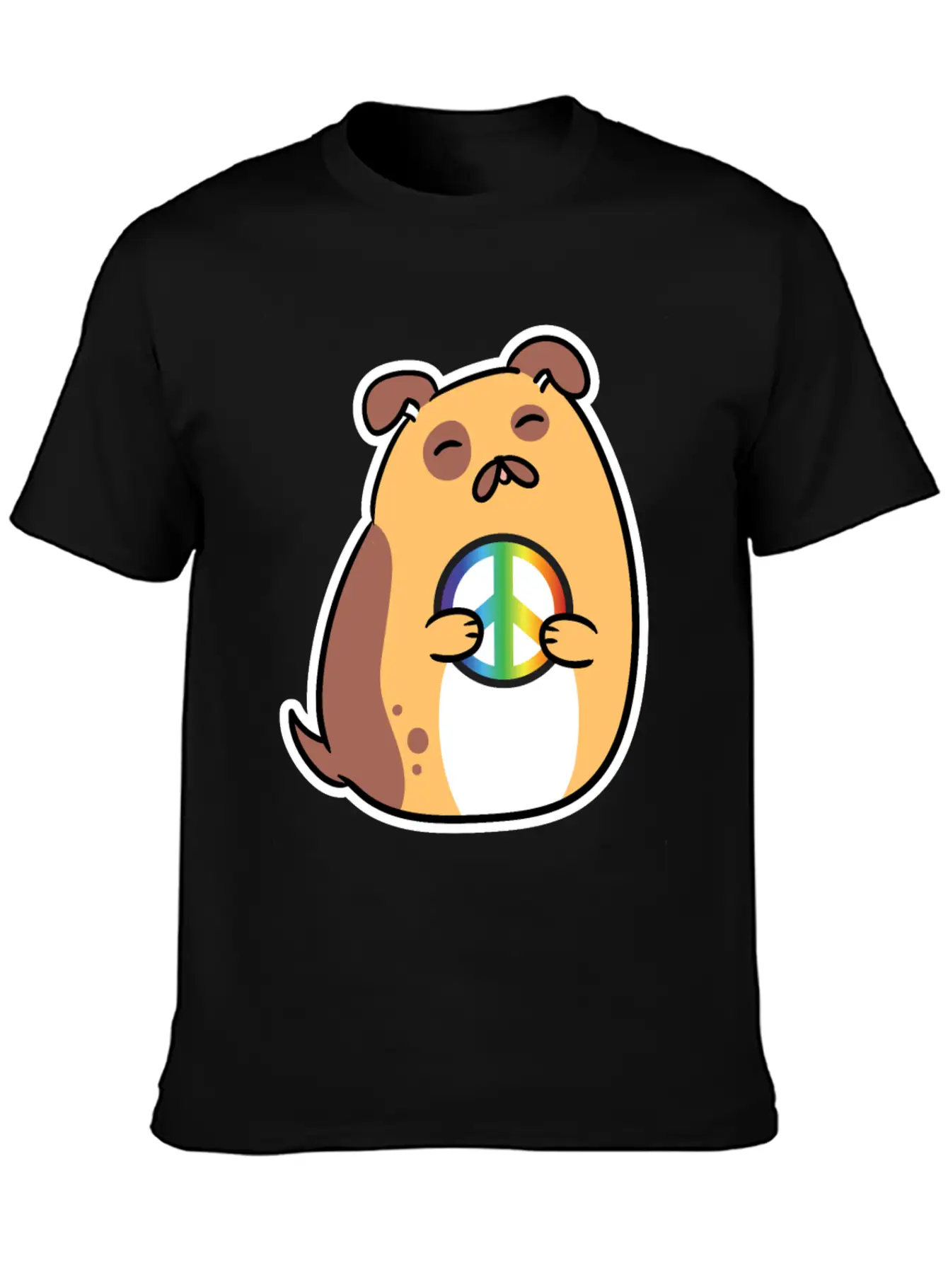 Peace Sign, Freedom, Cute Dog Relaxed Everyday Tee – Lightweight And Durable Cotton