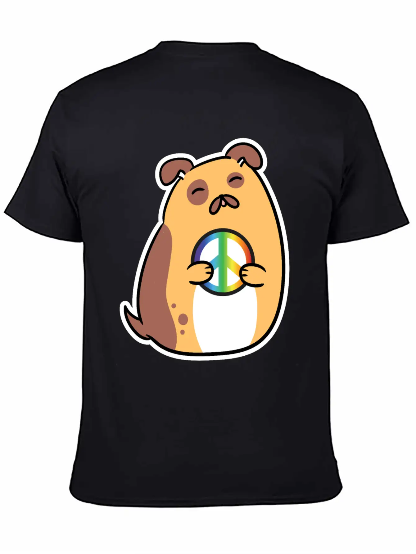 Peace Sign, Freedom, Cute Dog Relaxed Everyday Tee – Lightweight And Durable Cotton