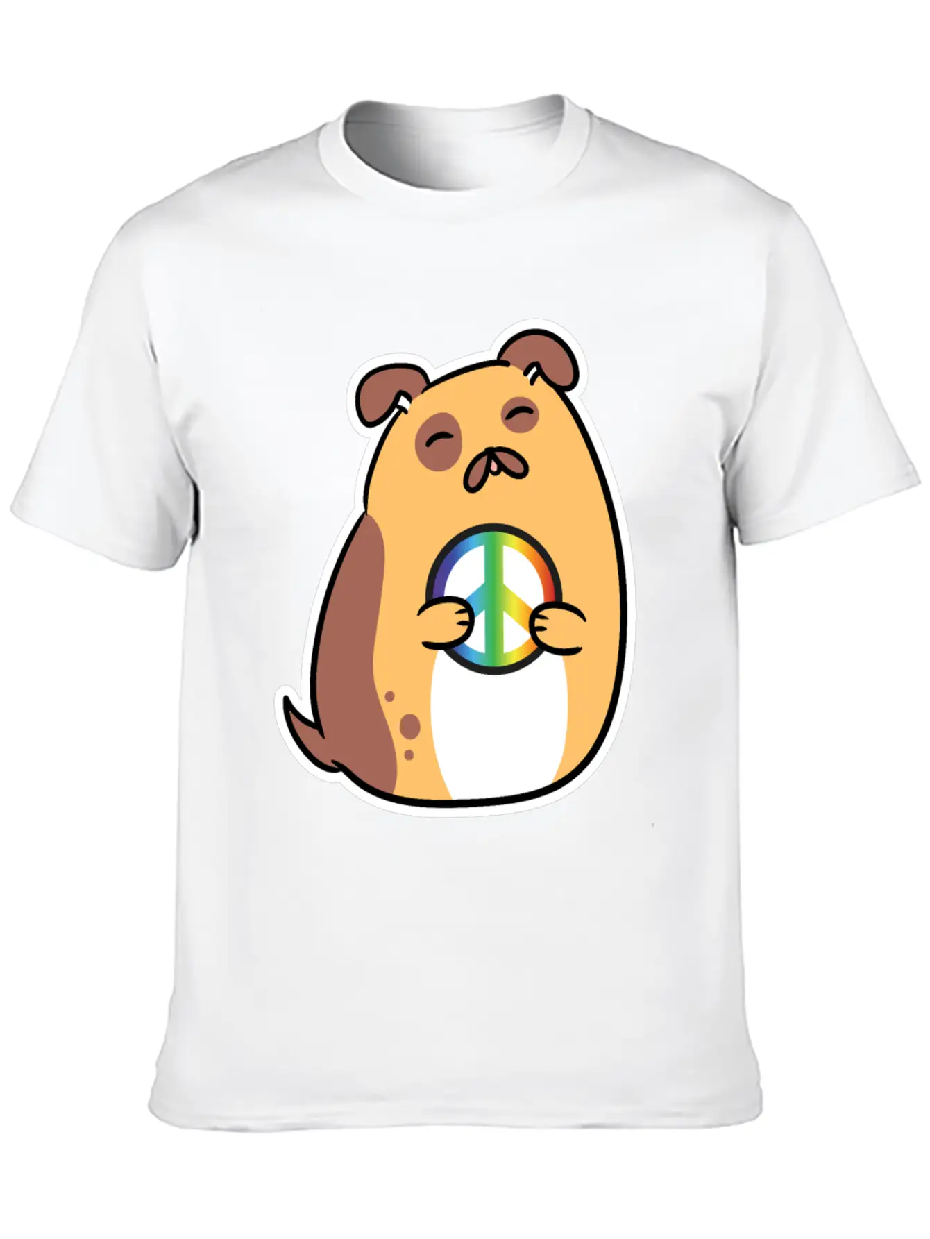 Peace Sign, Freedom, Cute Dog Relaxed Everyday Tee – Lightweight And Durable Cotton