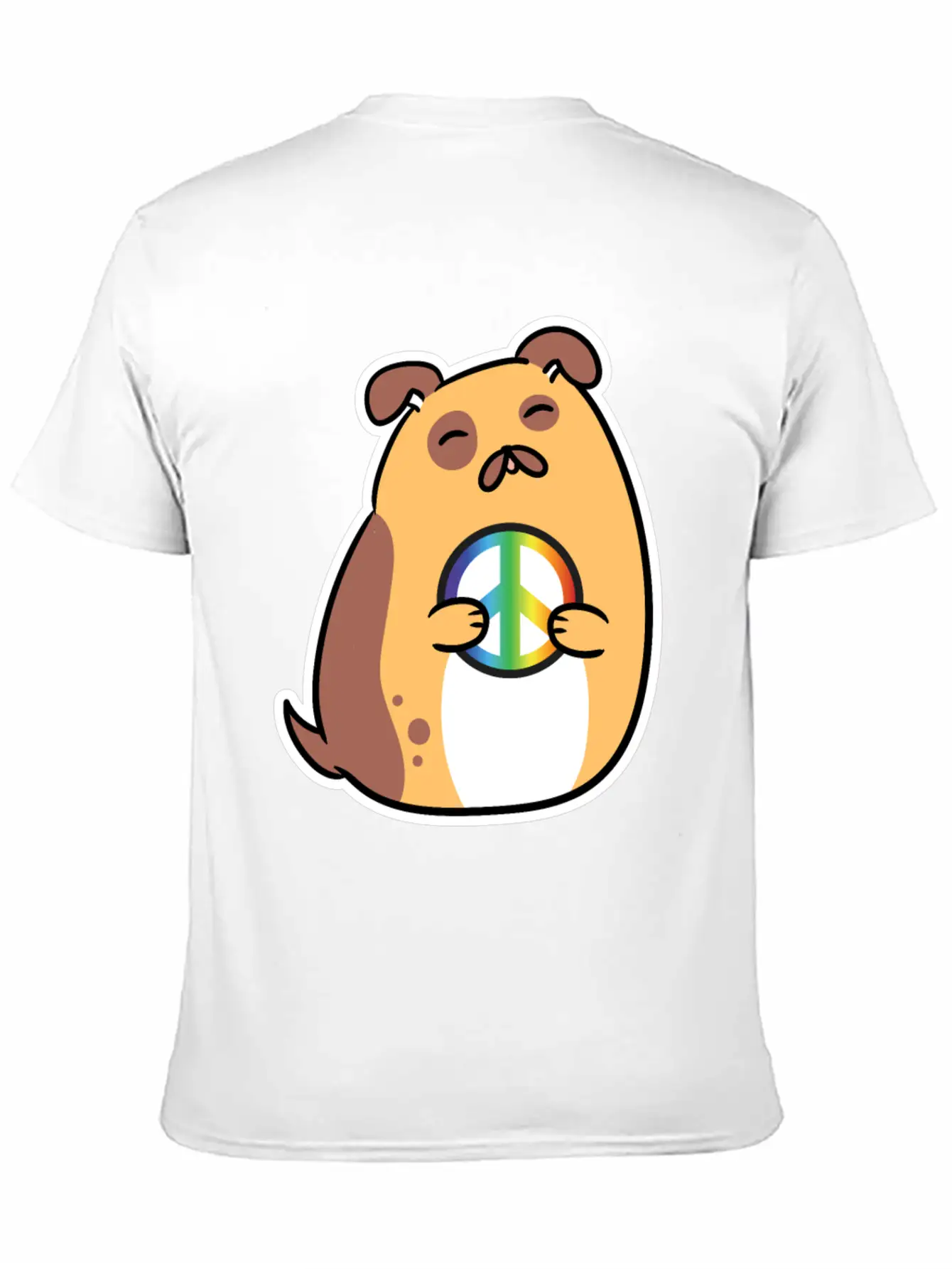 Peace Sign, Freedom, Cute Dog Relaxed Everyday Tee – Lightweight And Durable Cotton