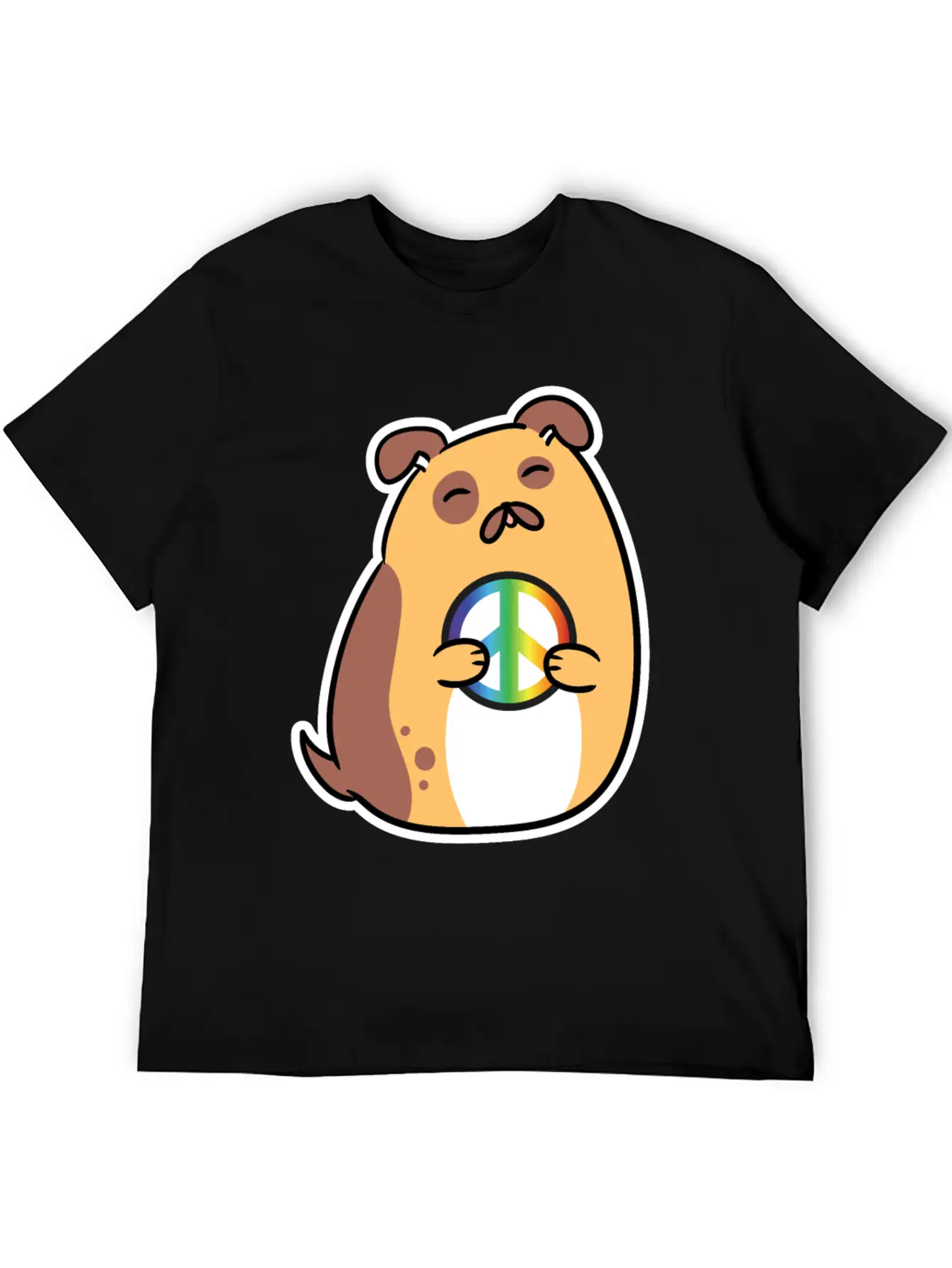 Peace Sign, Freedom, Cute Dog Relaxed Everyday Tee – Lightweight And Durable Cotton