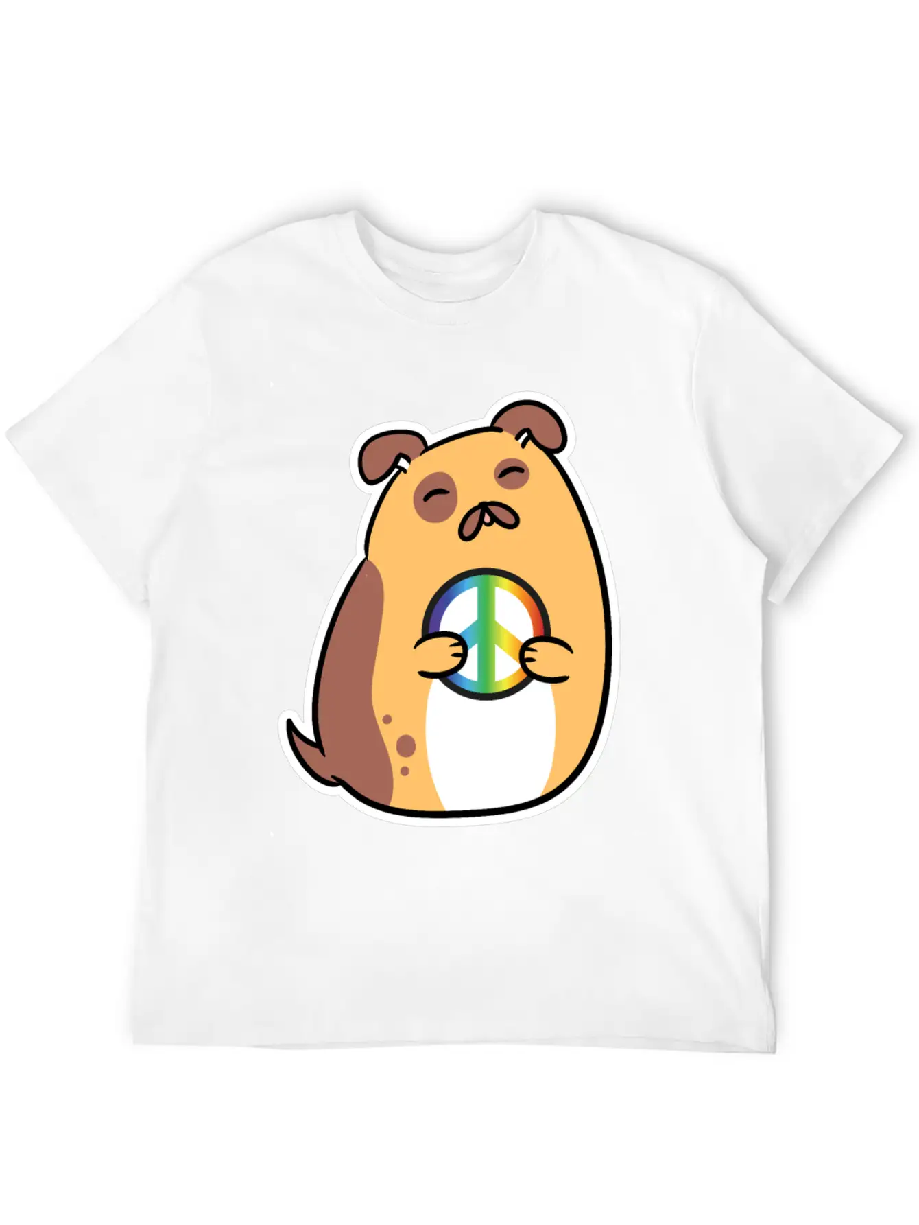 Peace Sign, Freedom, Cute Dog Relaxed Everyday Tee – Lightweight And Durable Cotton