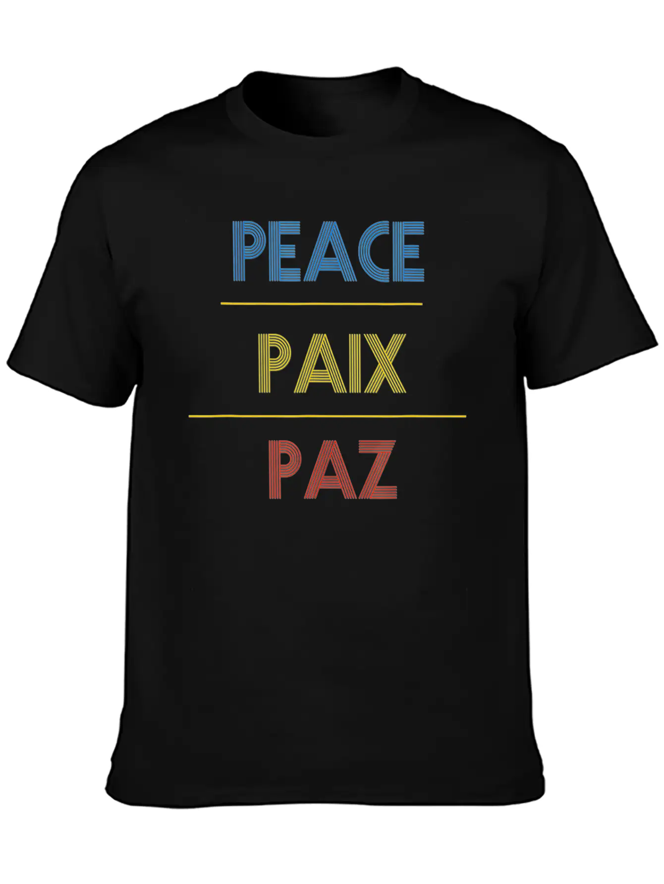 Peace Translate To French And Spanish Unisex Casual T-Shirt ��� Clean Design For Daily Comfort