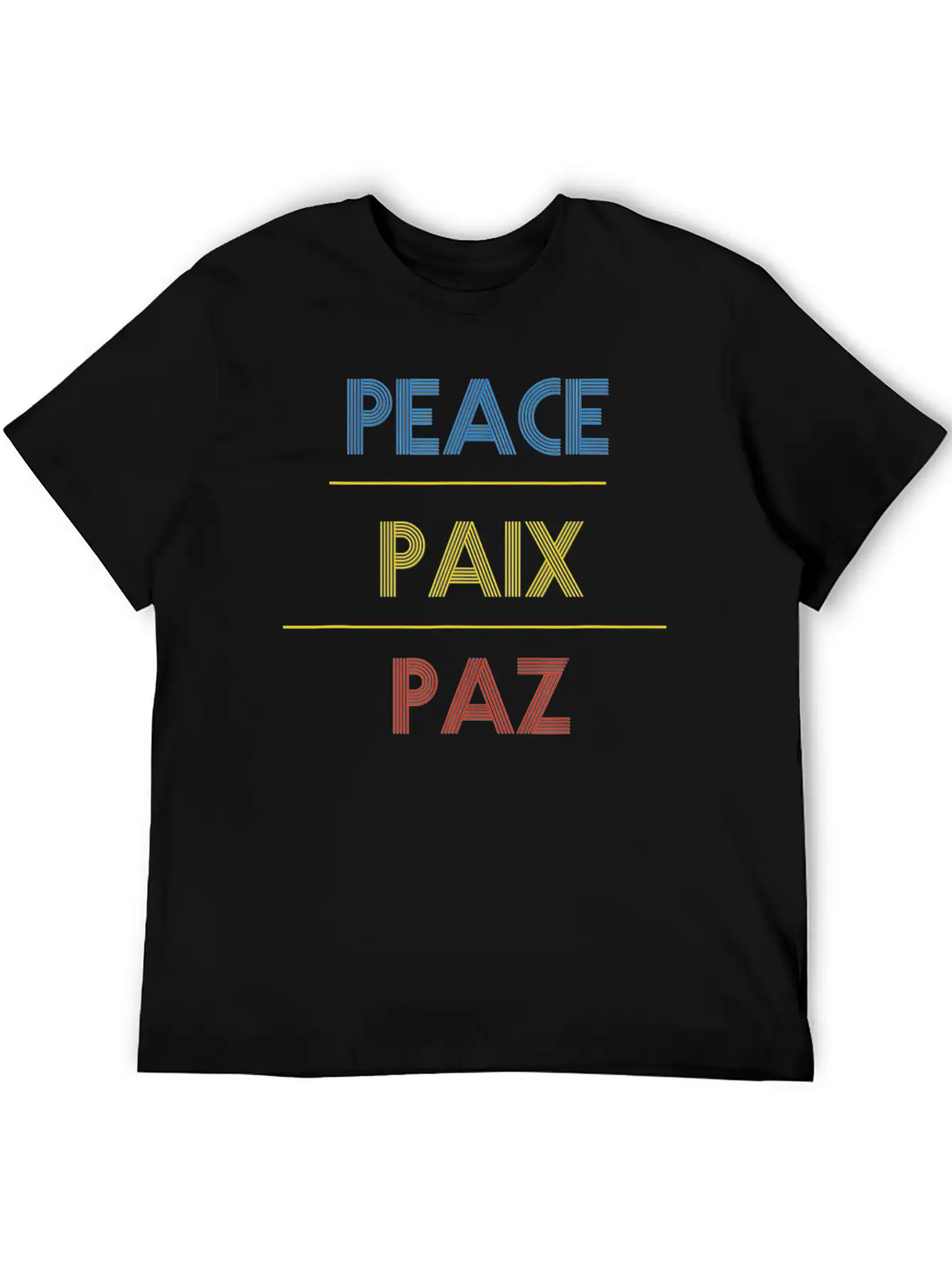 Peace Translate To French And Spanish Unisex Casual T-Shirt ��� Clean Design For Daily Comfort