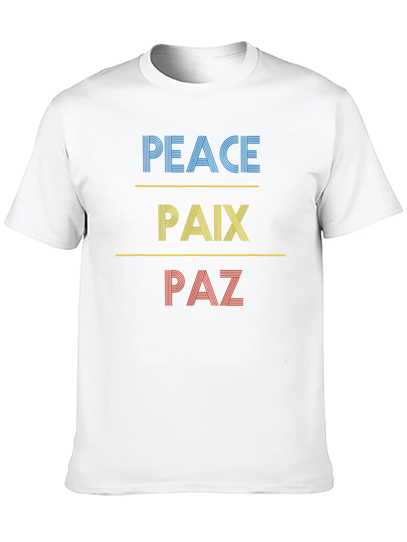 Peace Translate To French And Spanish Unisex Casual T-Shirt ��� Clean Design For Daily Comfort