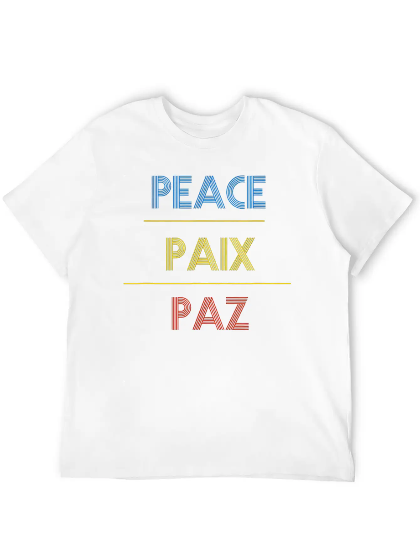 Peace Translate To French And Spanish Unisex Casual T-Shirt ��� Clean Design For Daily Comfort