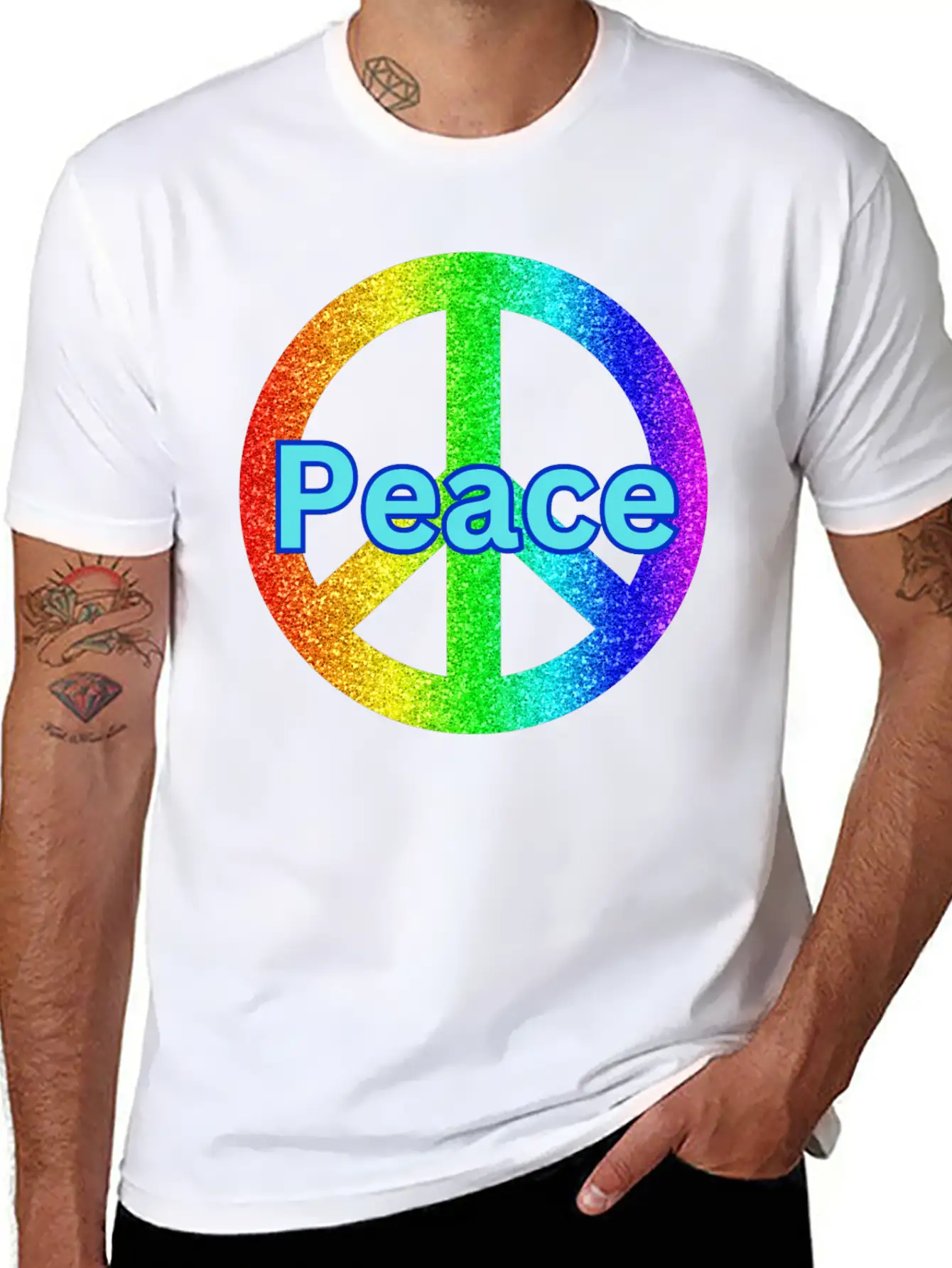 Peace With A Peace Symbol Unisex Casual T-Shirt – Clean Design For Daily Comfort