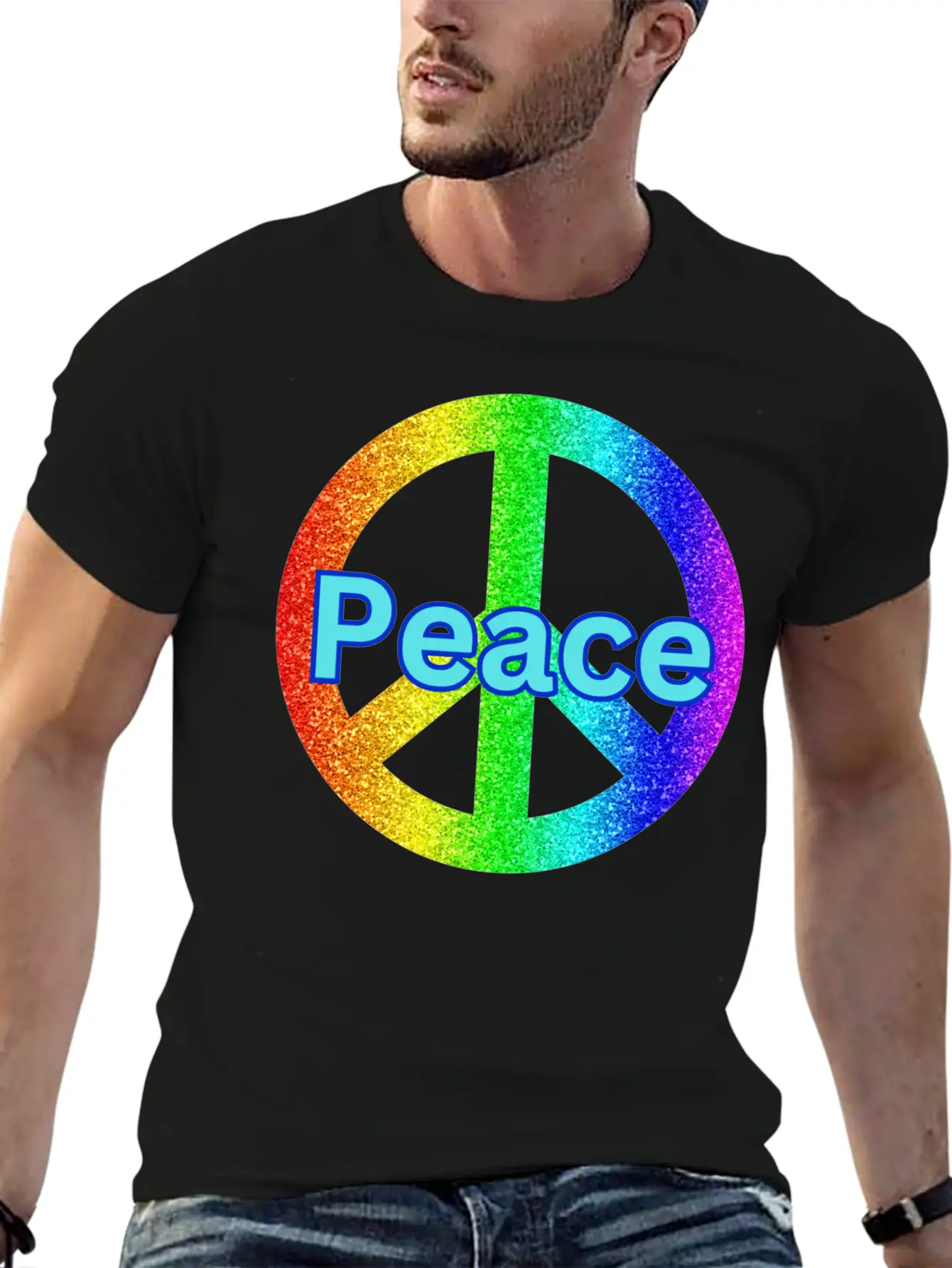 Peace With A Peace Symbol Unisex Casual T-Shirt – Clean Design For Daily Comfort