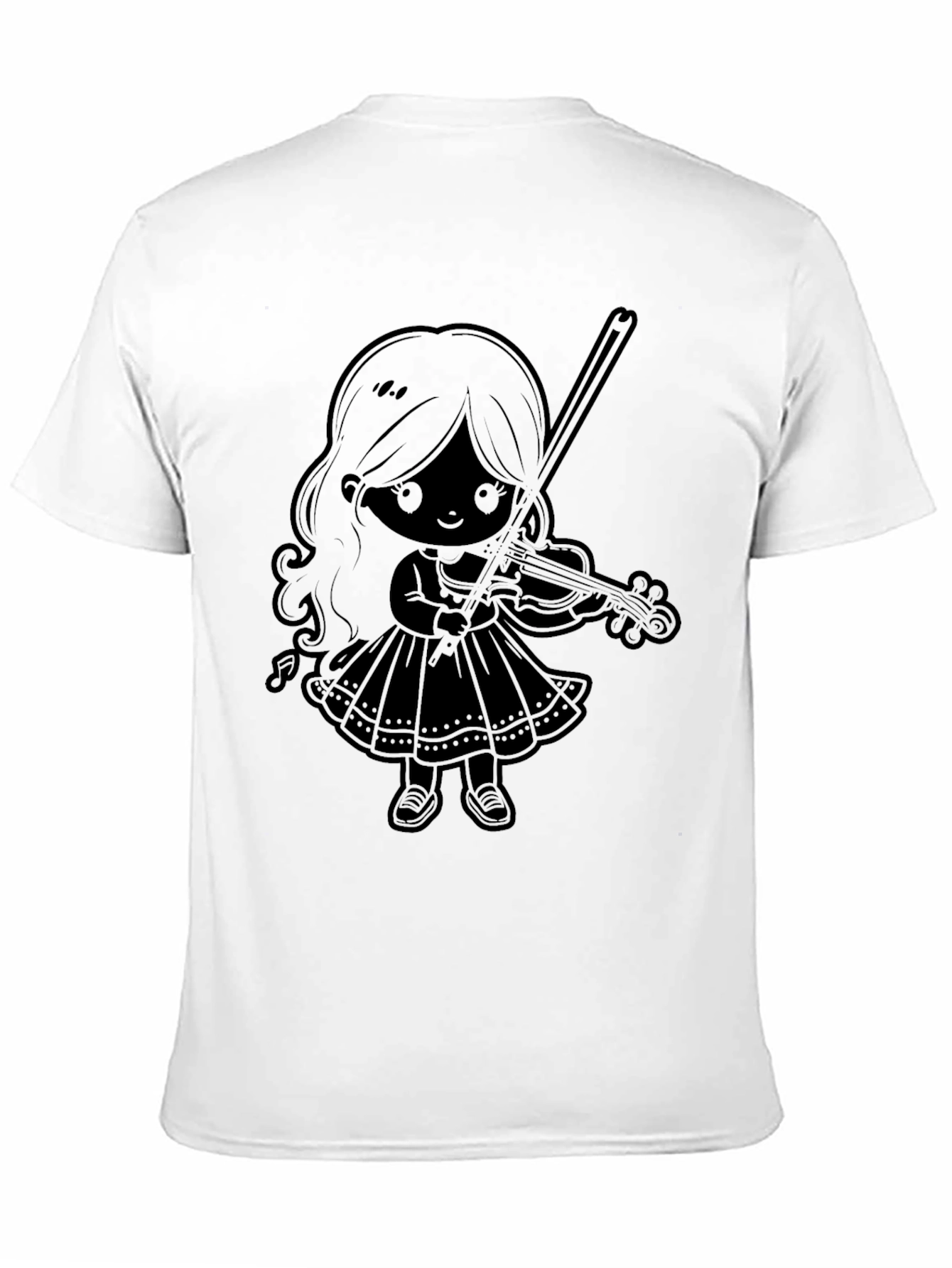 Violinist Girl Graphic Tee - Black Cotton Comfort
