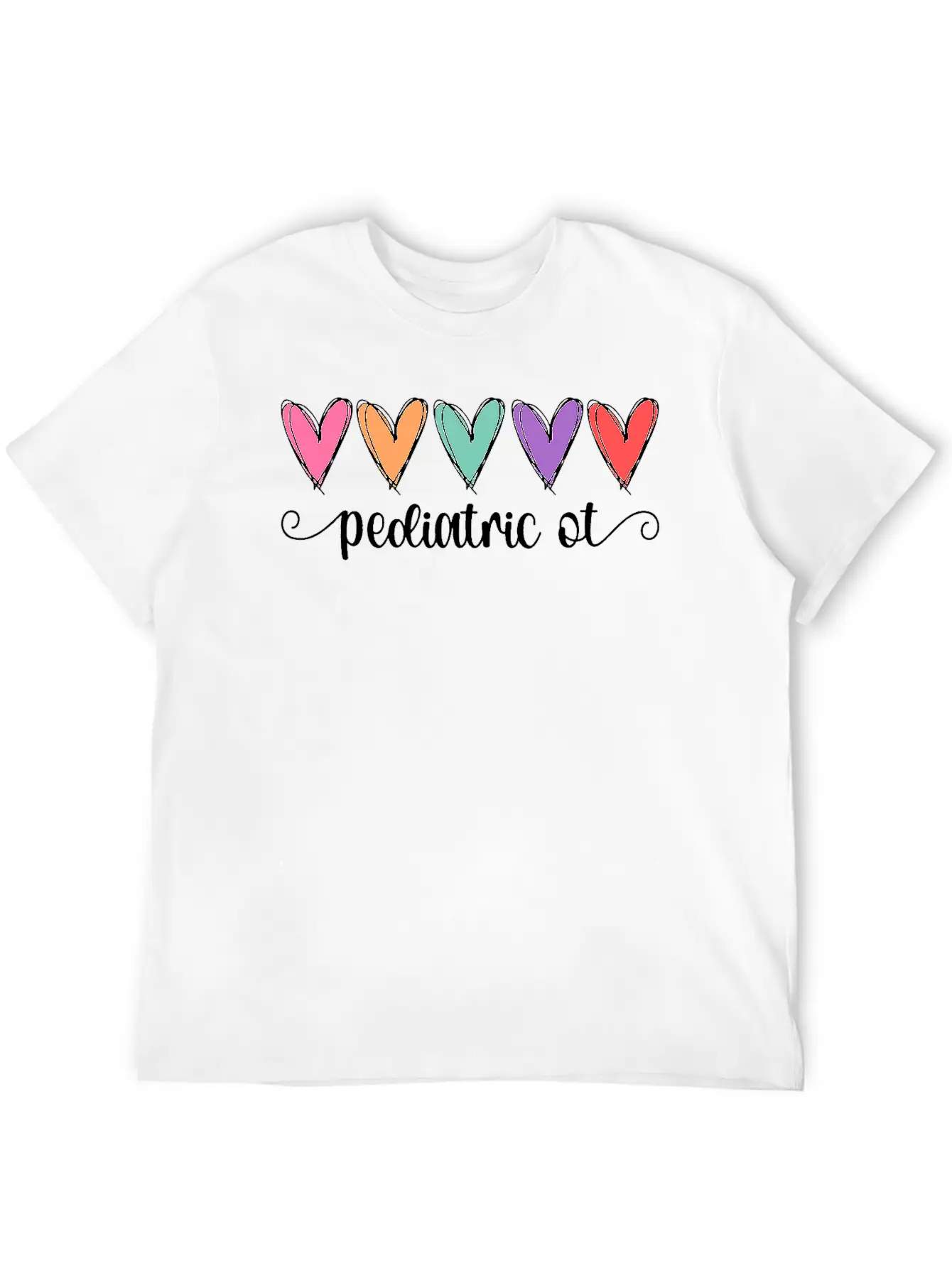 Pediatric OT Hearts Pediatric Occupational Basic Graphic T-Shirt – Daily Comfort In Soft Cotton