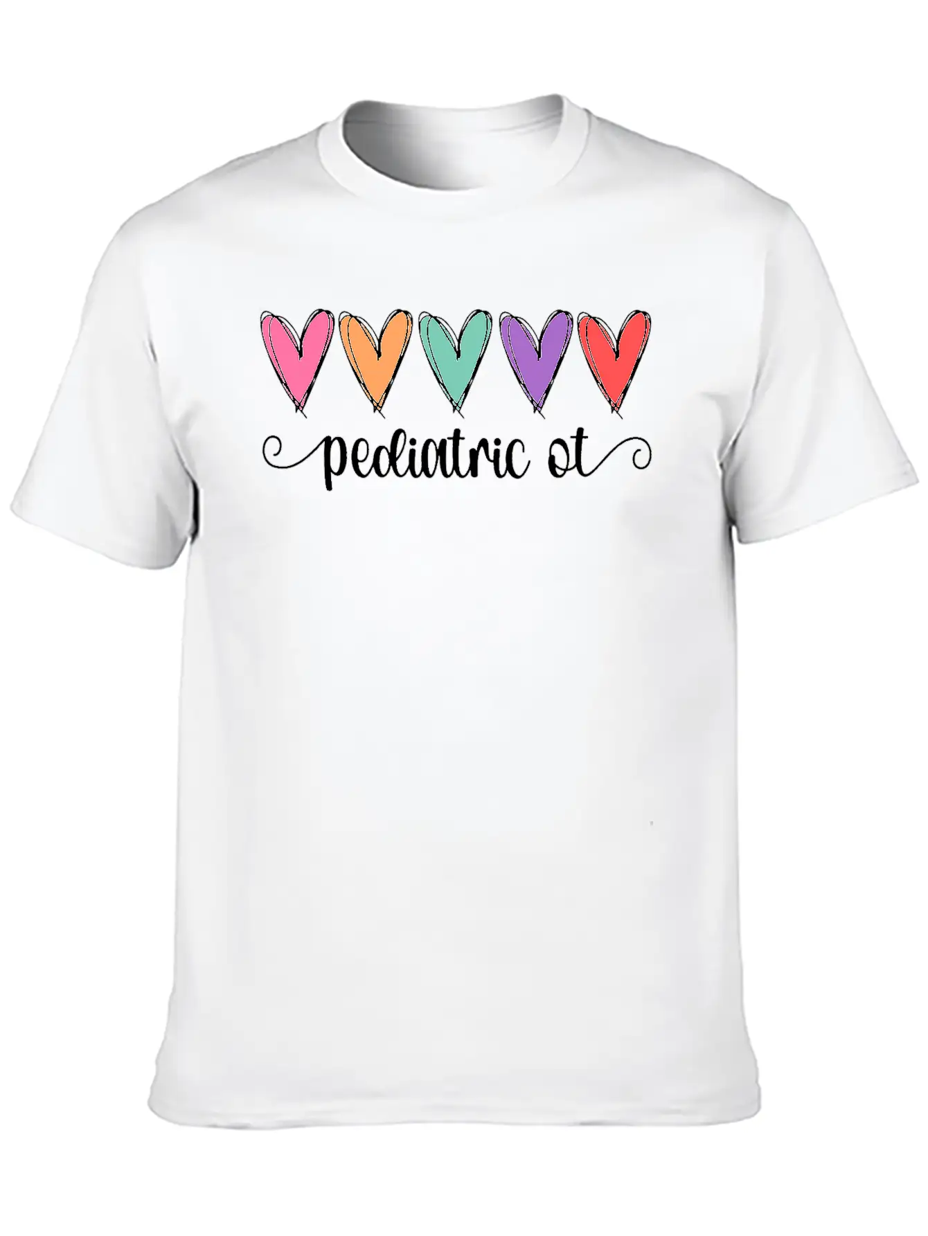 Pediatric OT Hearts Pediatric Occupational Basic Graphic T-Shirt – Daily Comfort In Soft Cotton