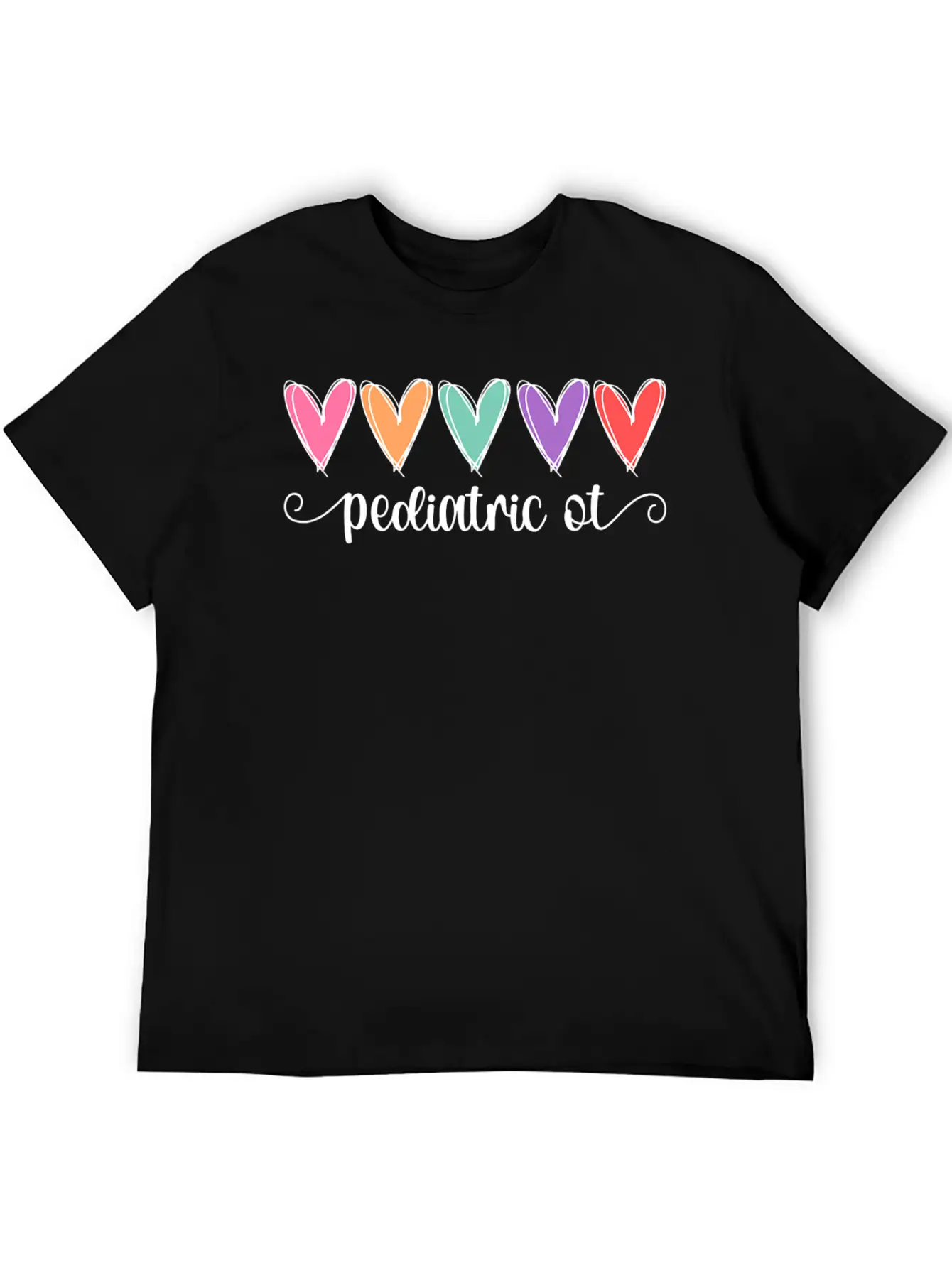 Pediatric OT Hearts Pediatric Occupational Basic Graphic T-Shirt – Daily Comfort In Soft Cotton