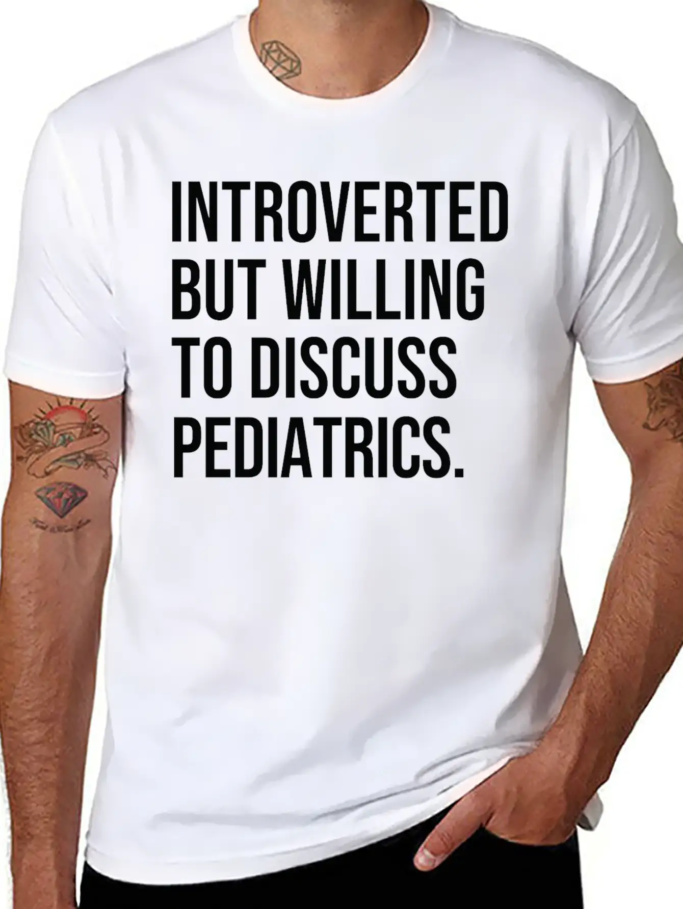 Pediatrics Funny Introverted Pediatrician Saying Unisex Casual T-Shirt – Clean Design For Daily Comfort