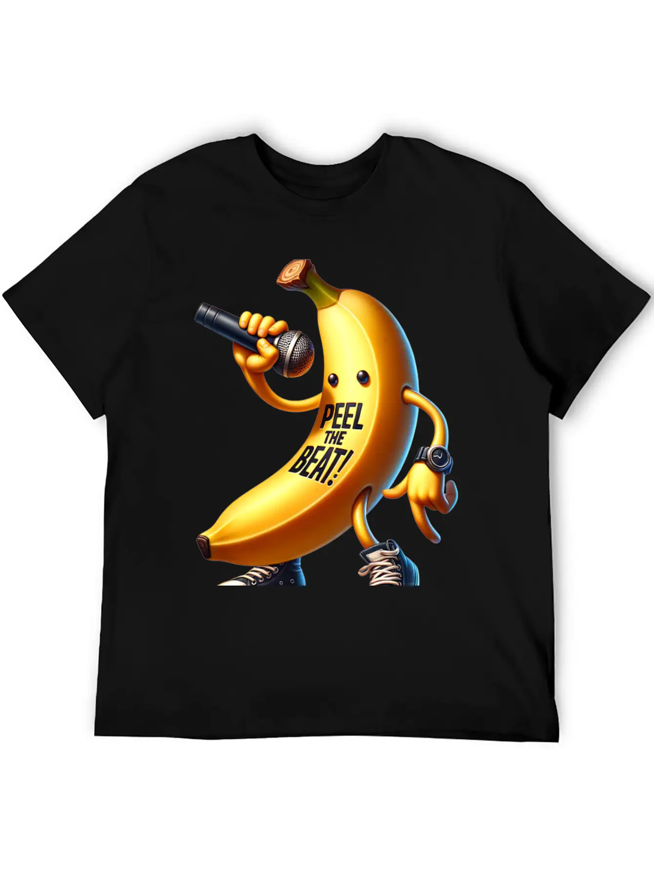 Peel The Beat Banana With Microphone Classic Fit Graphic Tee For Daily Comfort – Unisex Cotton Shirt