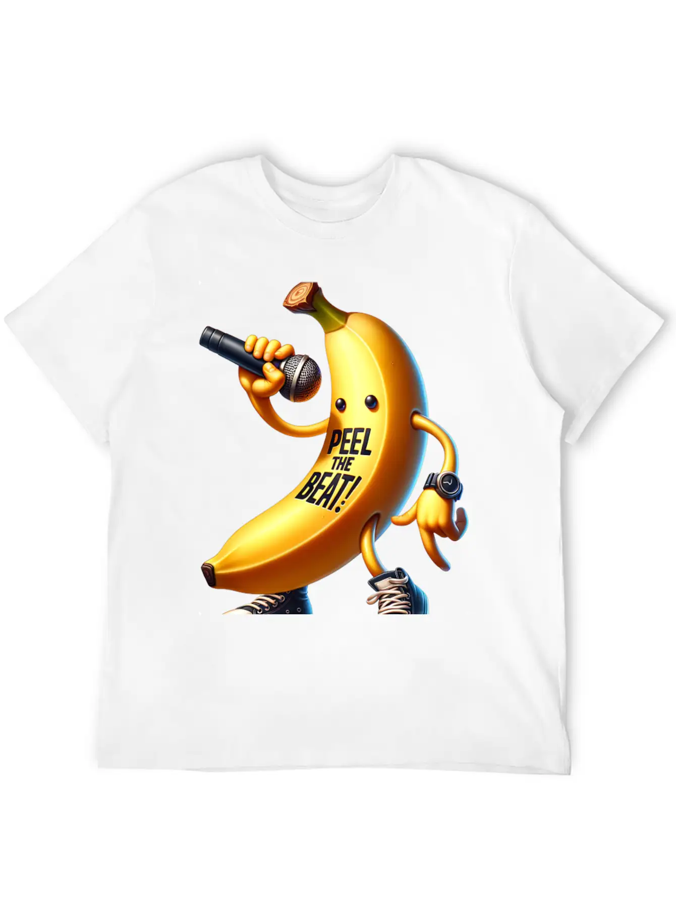 Peel The Beat Banana With Microphone Classic Fit Graphic Tee For Daily Comfort – Unisex Cotton Shirt