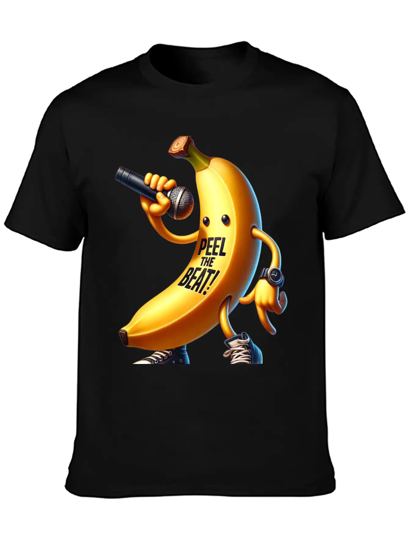 Peel The Beat Banana With Microphone Classic Fit Graphic Tee For Daily Comfort – Unisex Cotton Shirt