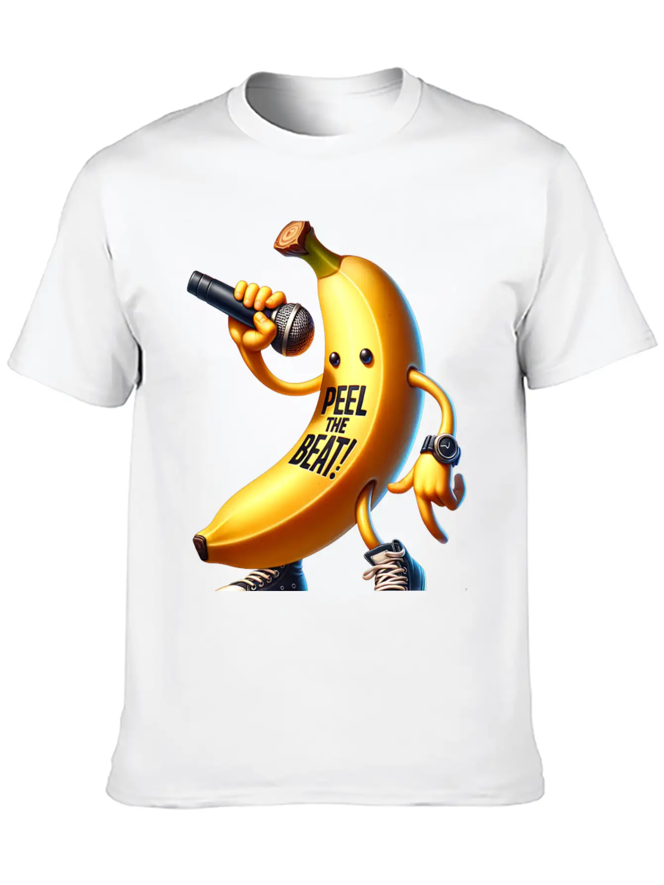 Peel The Beat Banana With Microphone Classic Fit Graphic Tee For Daily Comfort – Unisex Cotton Shirt