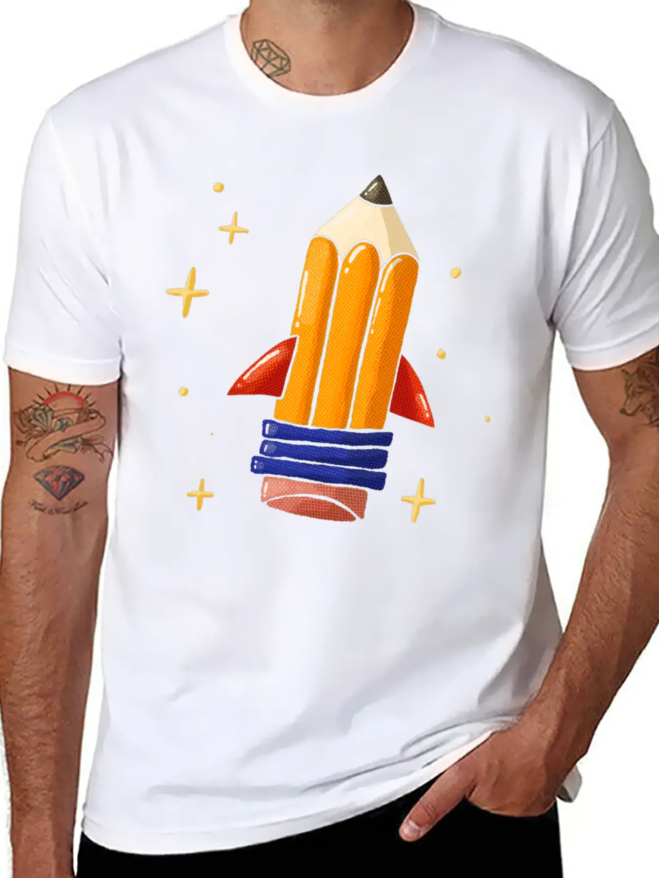 Pencil Rocket Classic Fit Graphic Tee For Daily Comfort – Unisex Cotton Shirt