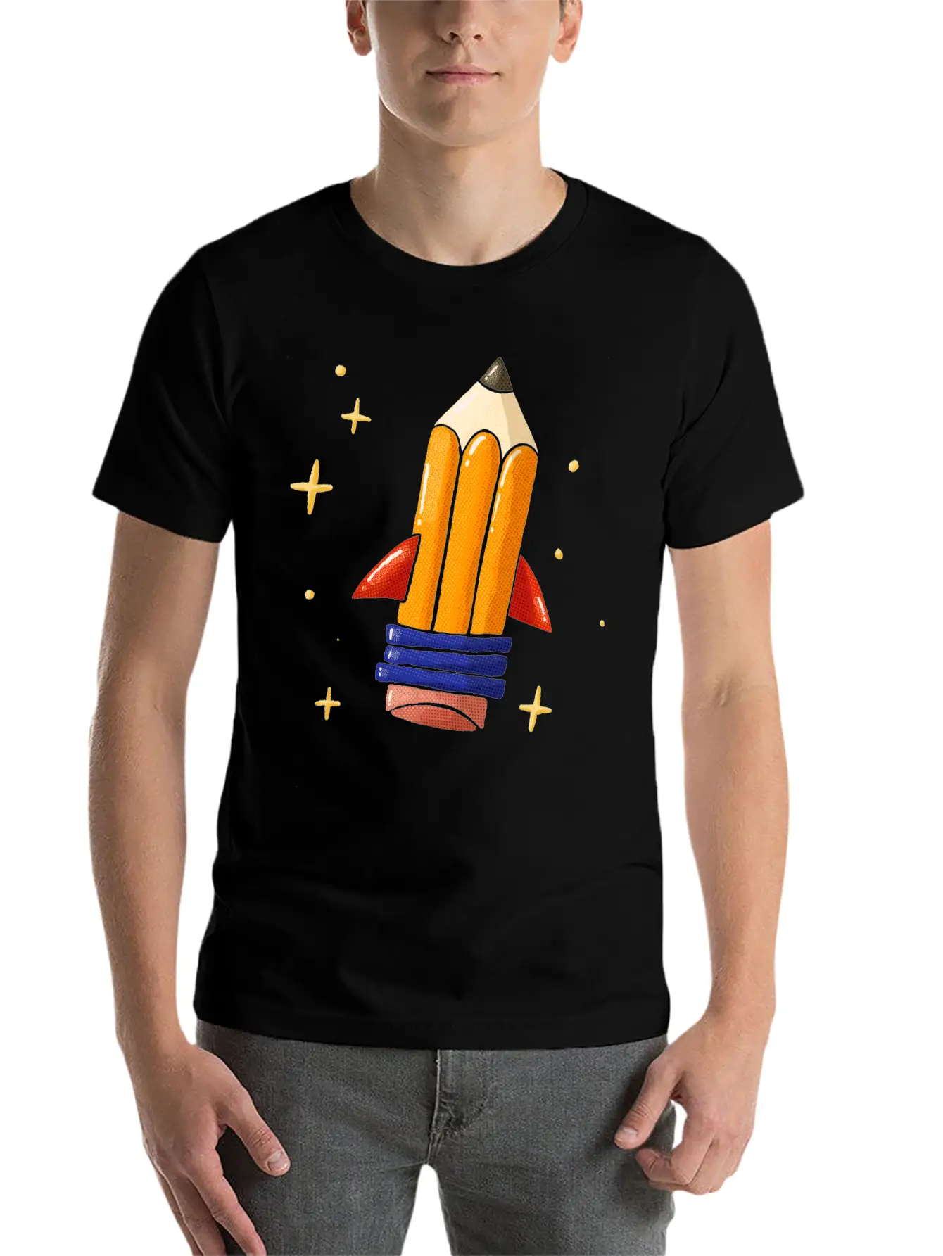 Pencil Rocket Classic Fit Graphic Tee For Daily Comfort – Unisex Cotton Shirt