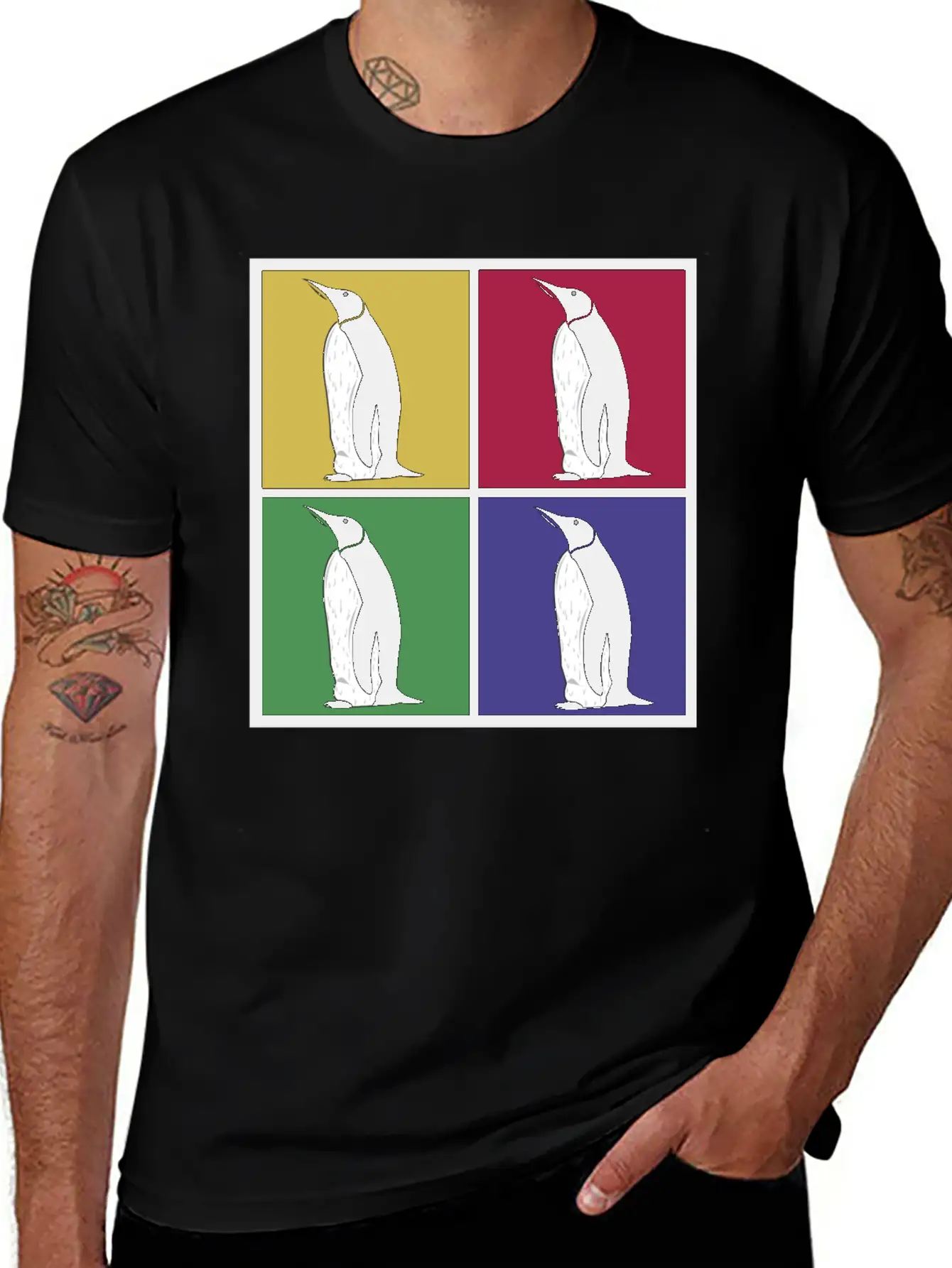 Penguin Pop Art Essential Cotton Tee For Daily Outfits – Unisex Style