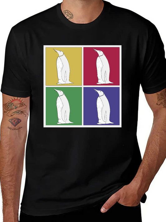 Penguin Pop Art Essential Cotton Tee For Daily Outfits – Unisex Style