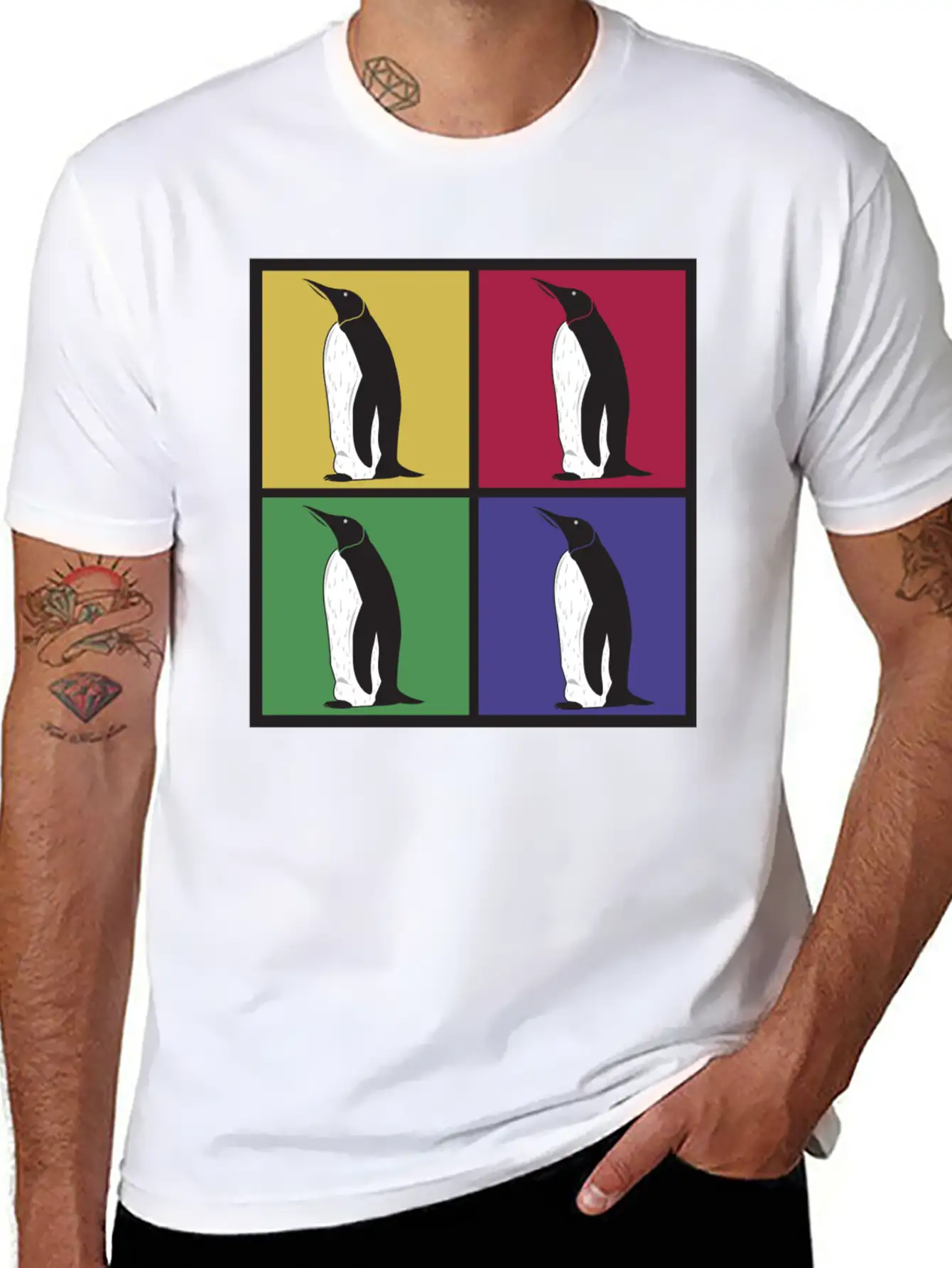 Penguin Pop Art Essential Cotton Tee For Daily Outfits – Unisex Style
