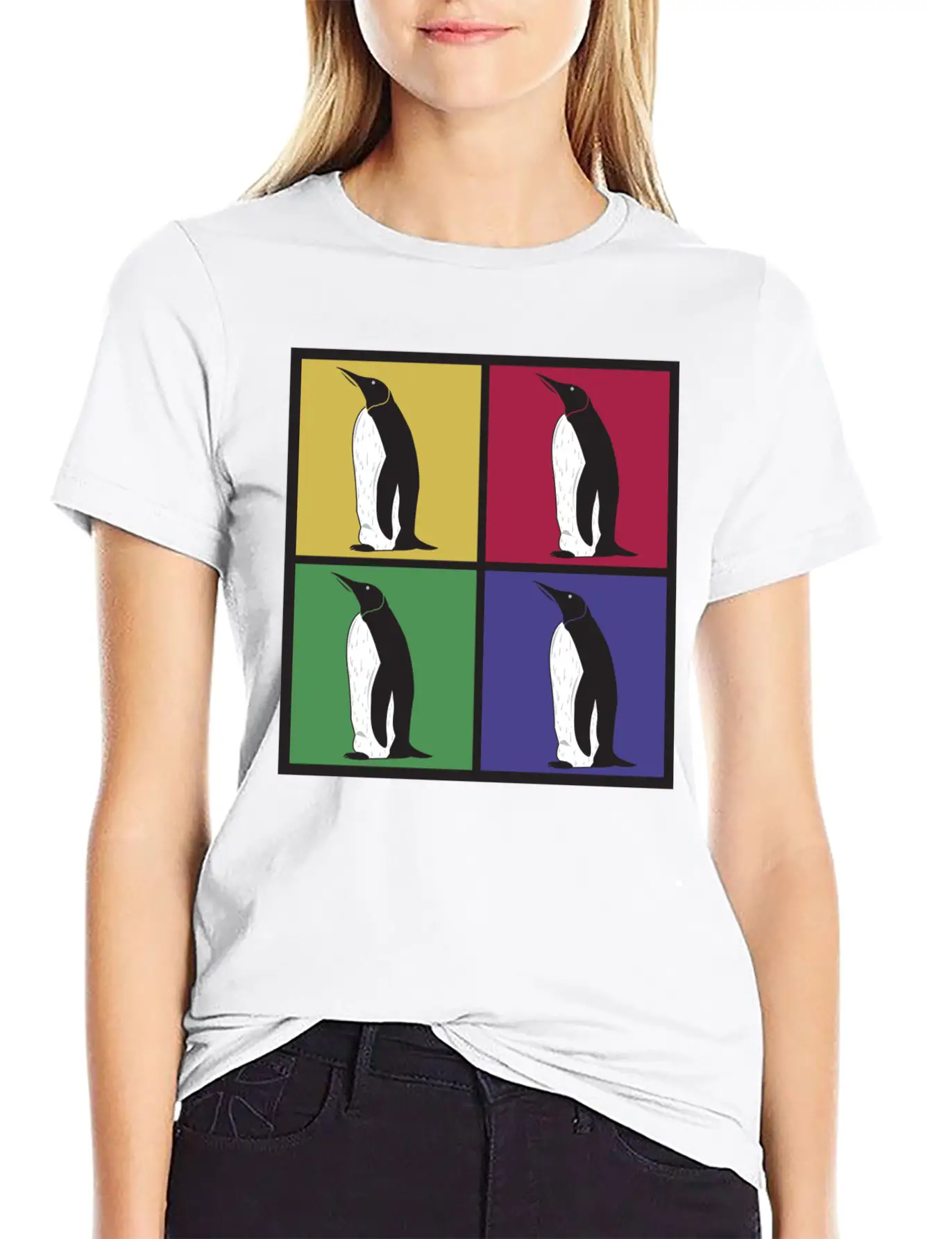 Penguin Pop Art Essential Cotton Tee For Daily Outfits – Unisex Style
