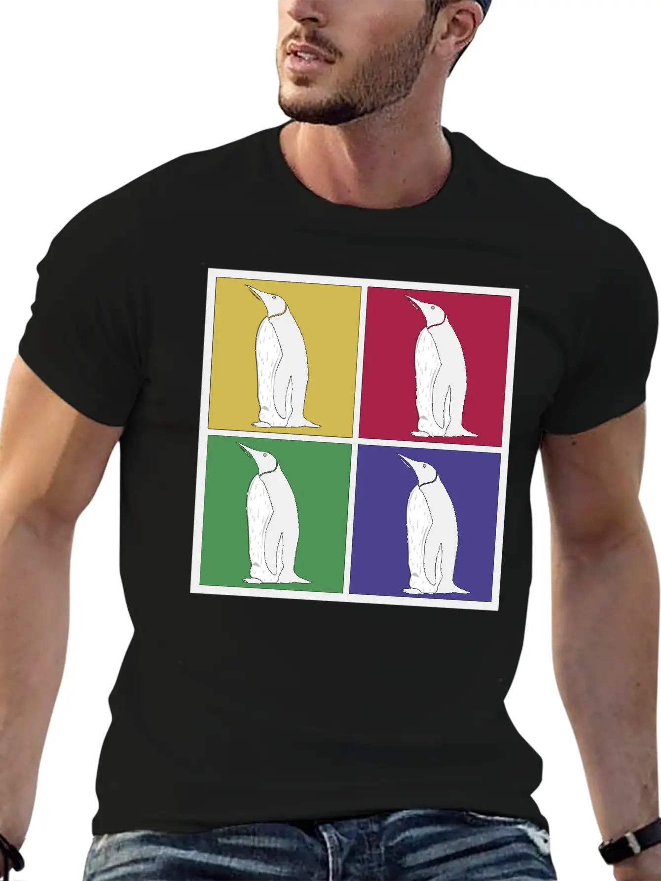 Penguin Pop Art Essential Cotton Tee For Daily Outfits – Unisex Style