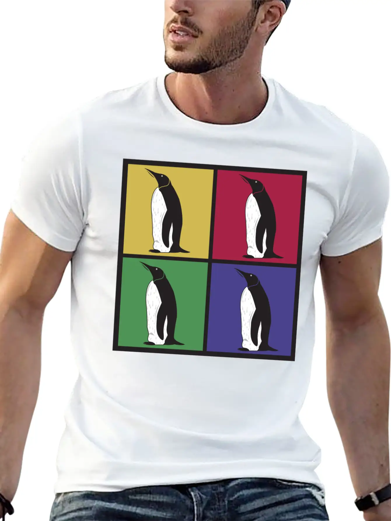 Penguin Pop Art Essential Cotton Tee For Daily Outfits – Unisex Style