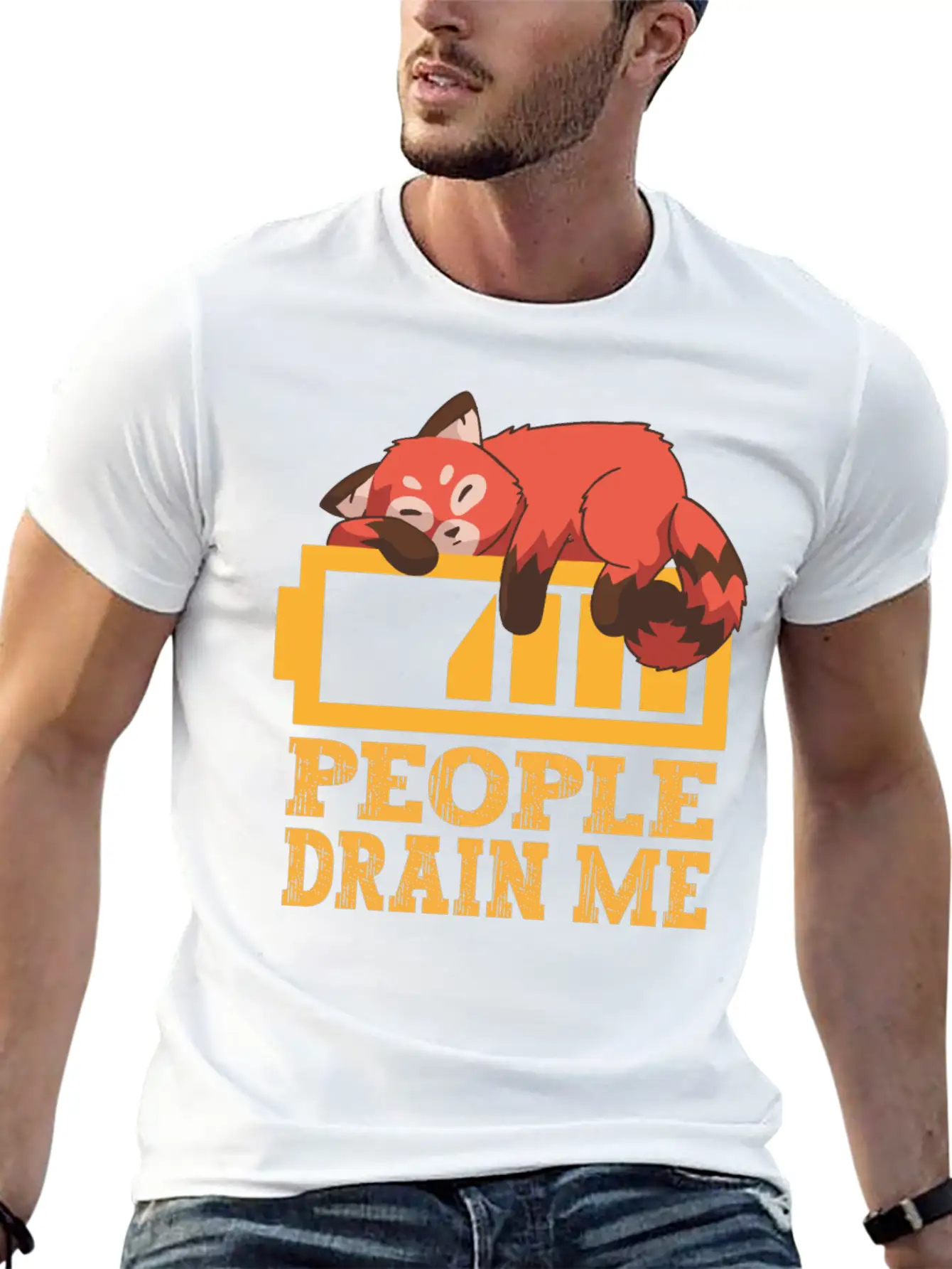 People Drain Me Funny Basic Graphic T-Shirt – Daily Comfort In Soft Cotton
