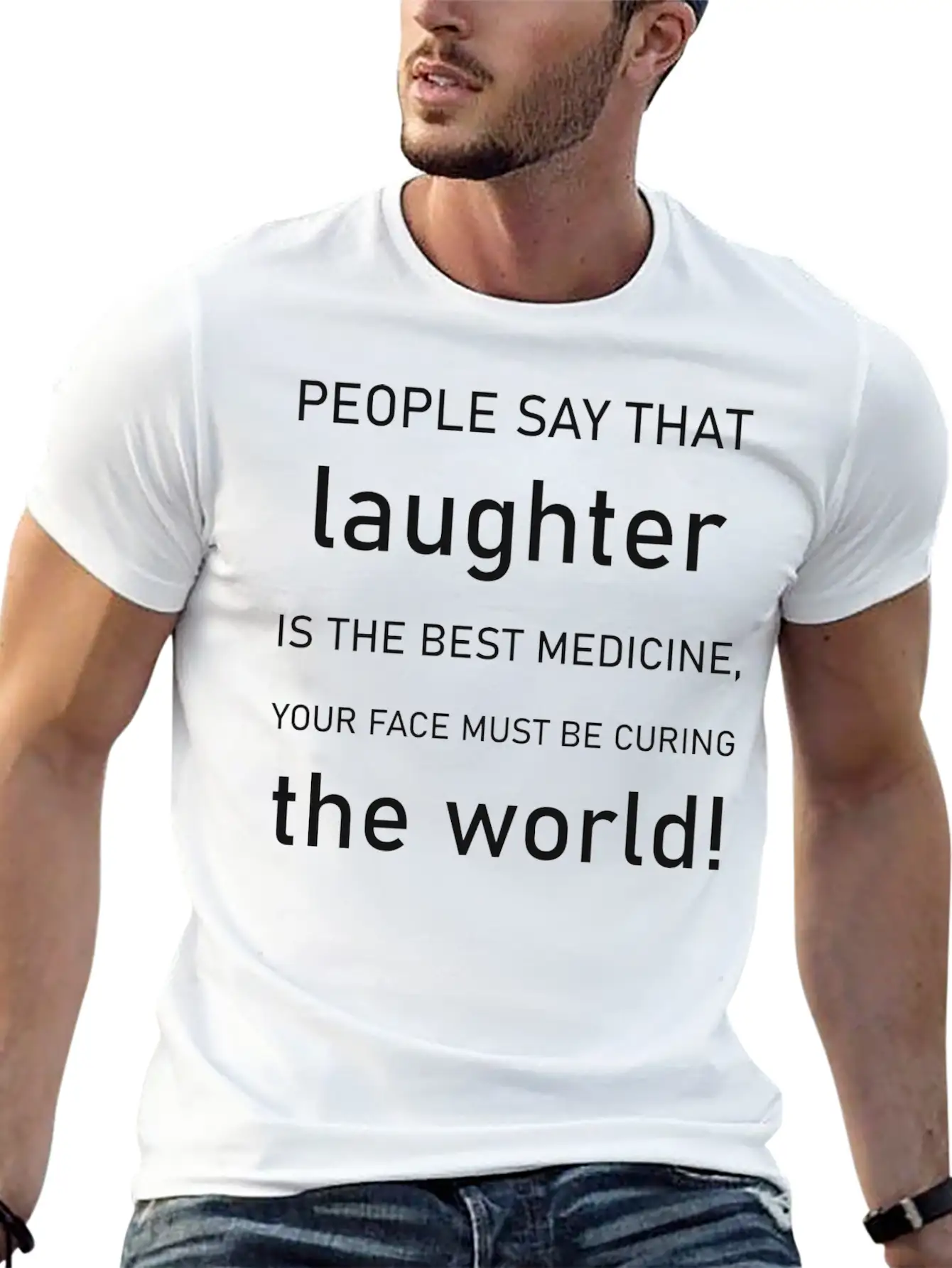 People Say That Laughter Is The Best Medicine Essential Cotton Tee For Daily Outfits – Unisex Style